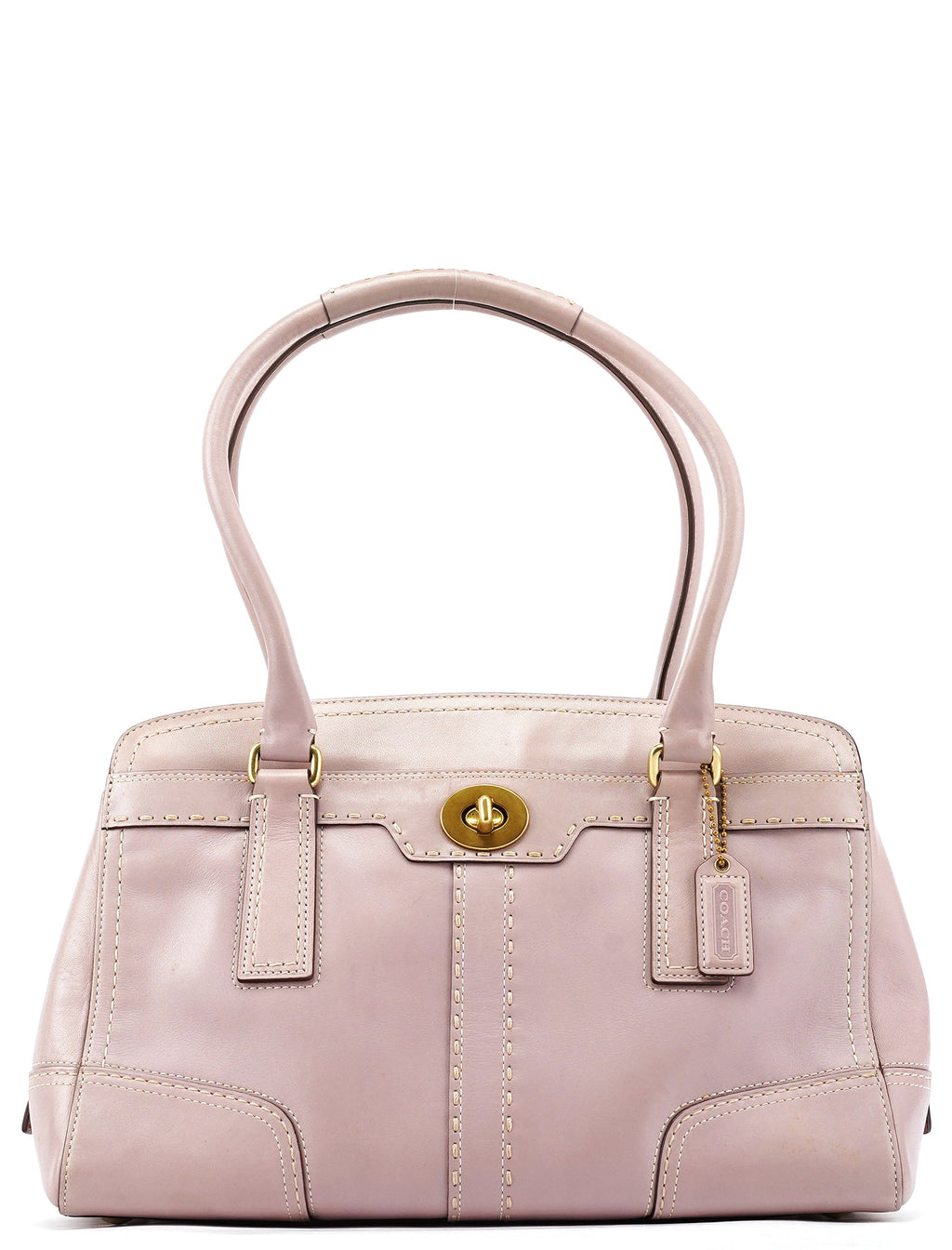 F11540 Lilac Leather Turnlock Shoulder Bag