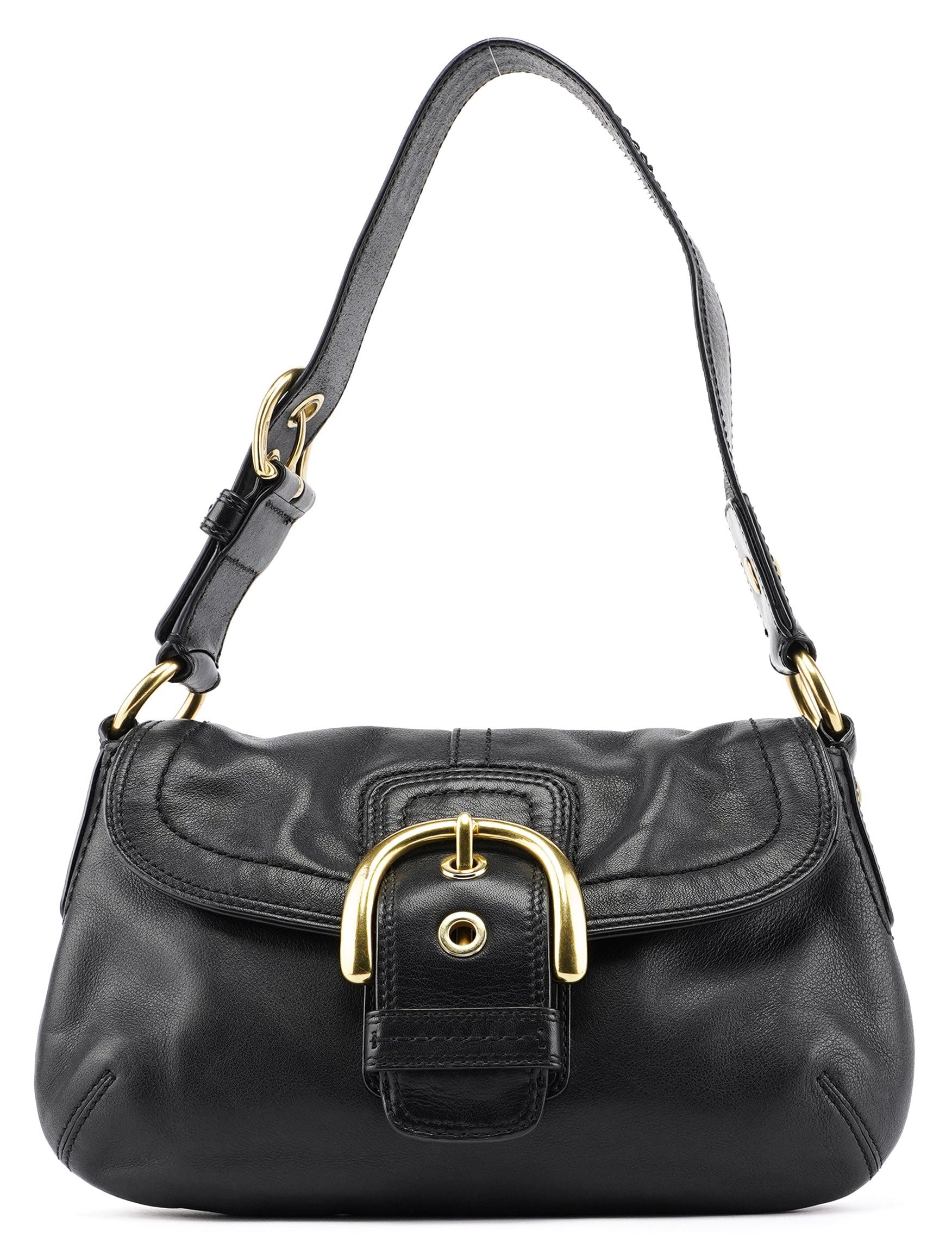F11840 Black Leather Soho Shoulder Bag