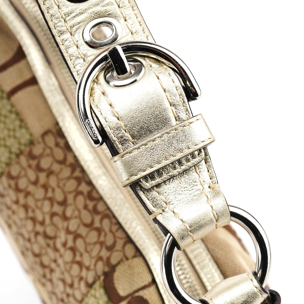 F12315 Beige Patchwork Soho Shoulder Bag