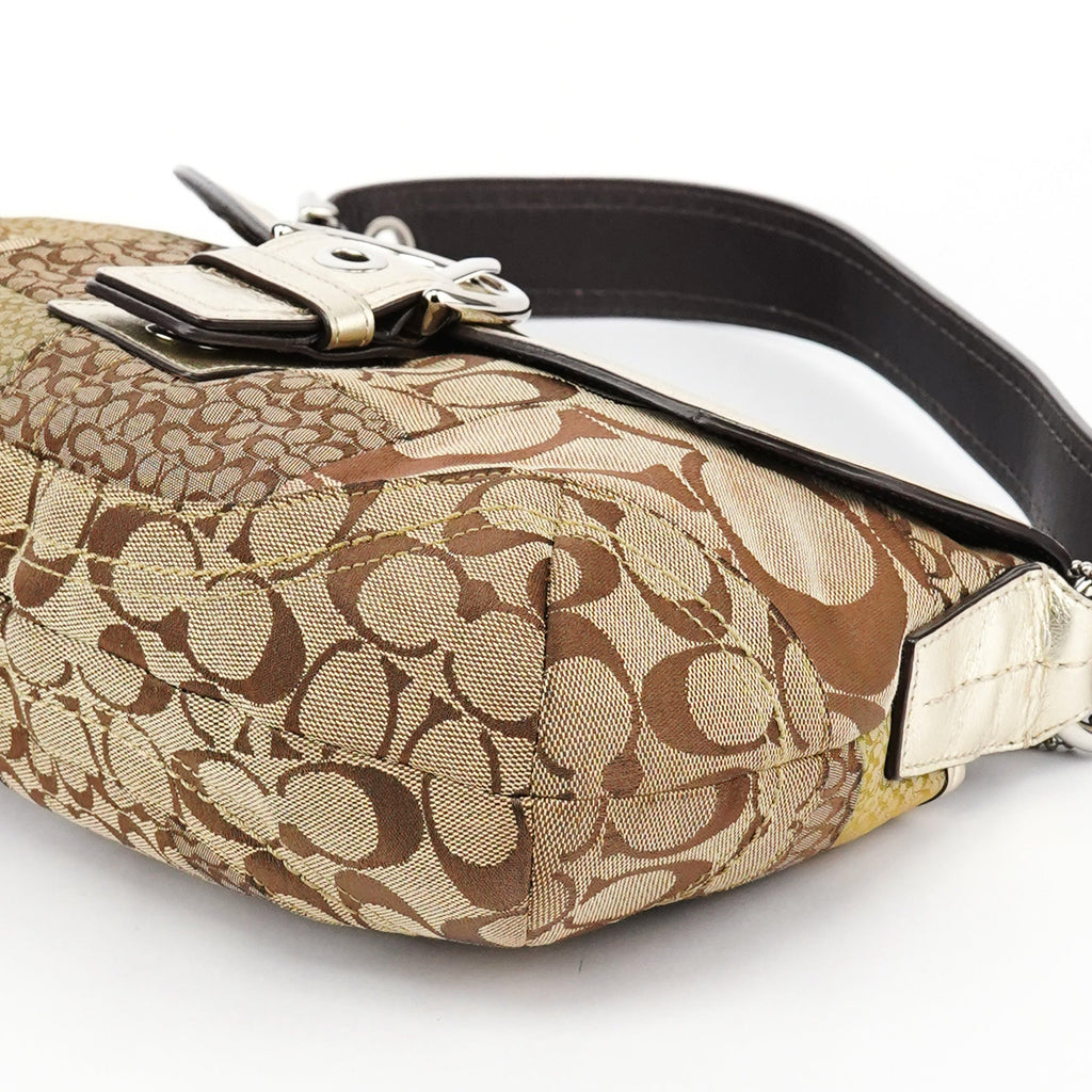 F12316 Beige Gold Patchwork Soho Shoulder Bag