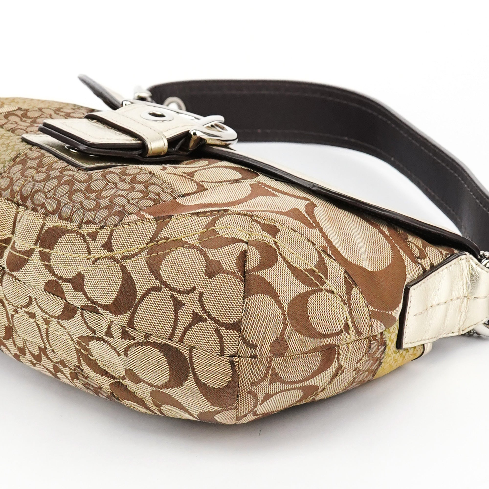 F12316 Beige Gold Patchwork Soho Shoulder Bag