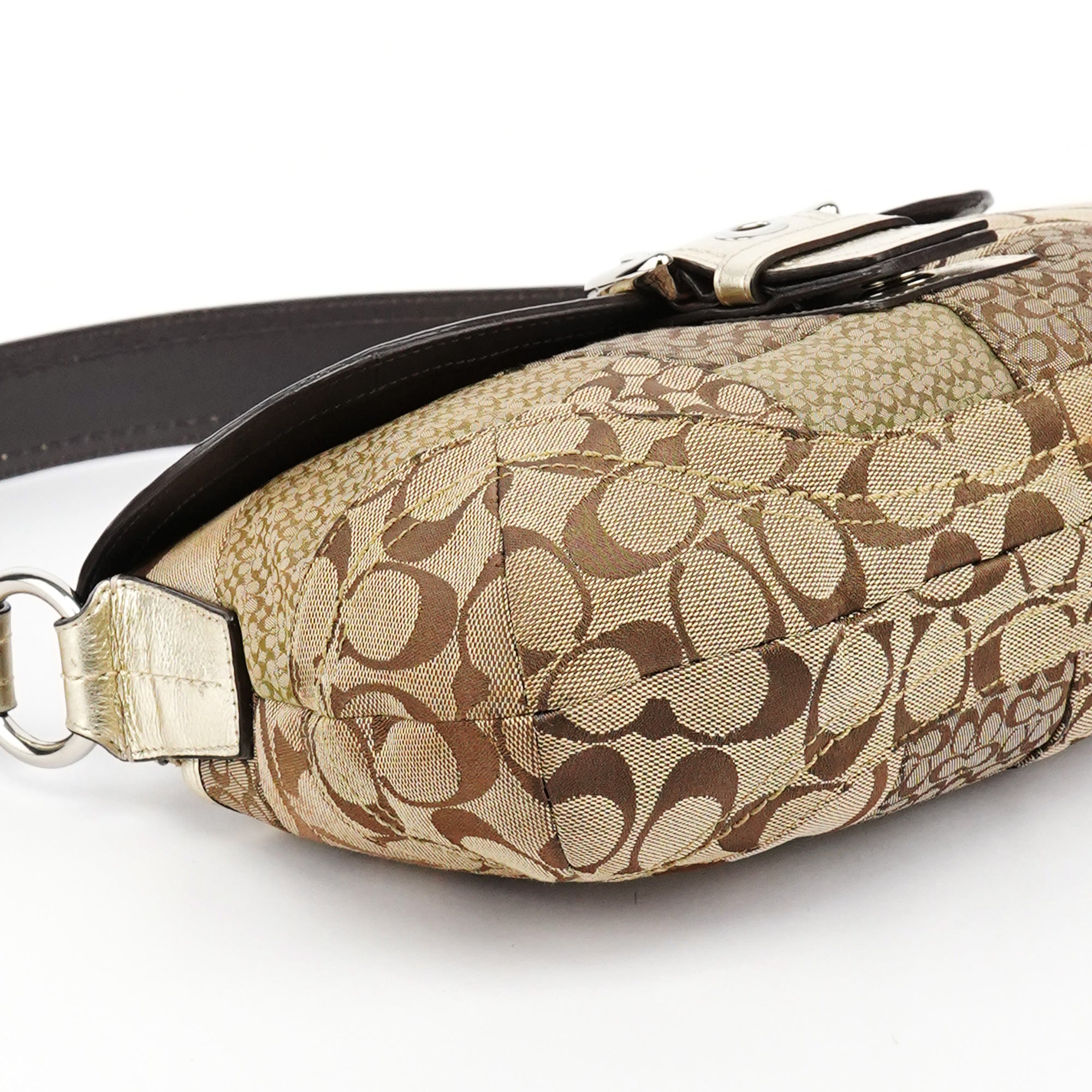F12316 Beige Gold Patchwork Soho Shoulder Bag
