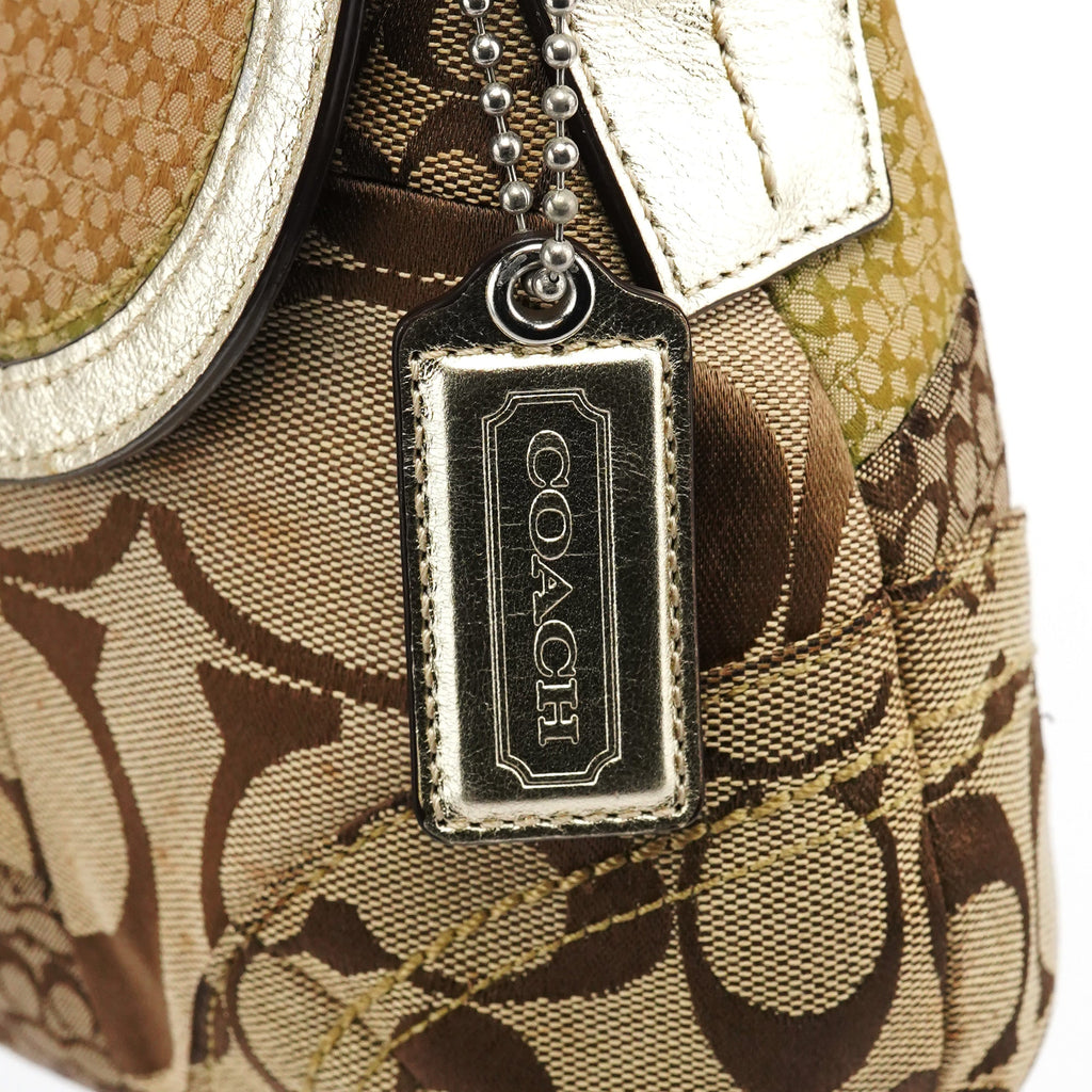 F12316 Beige Gold Patchwork Soho Shoulder Bag