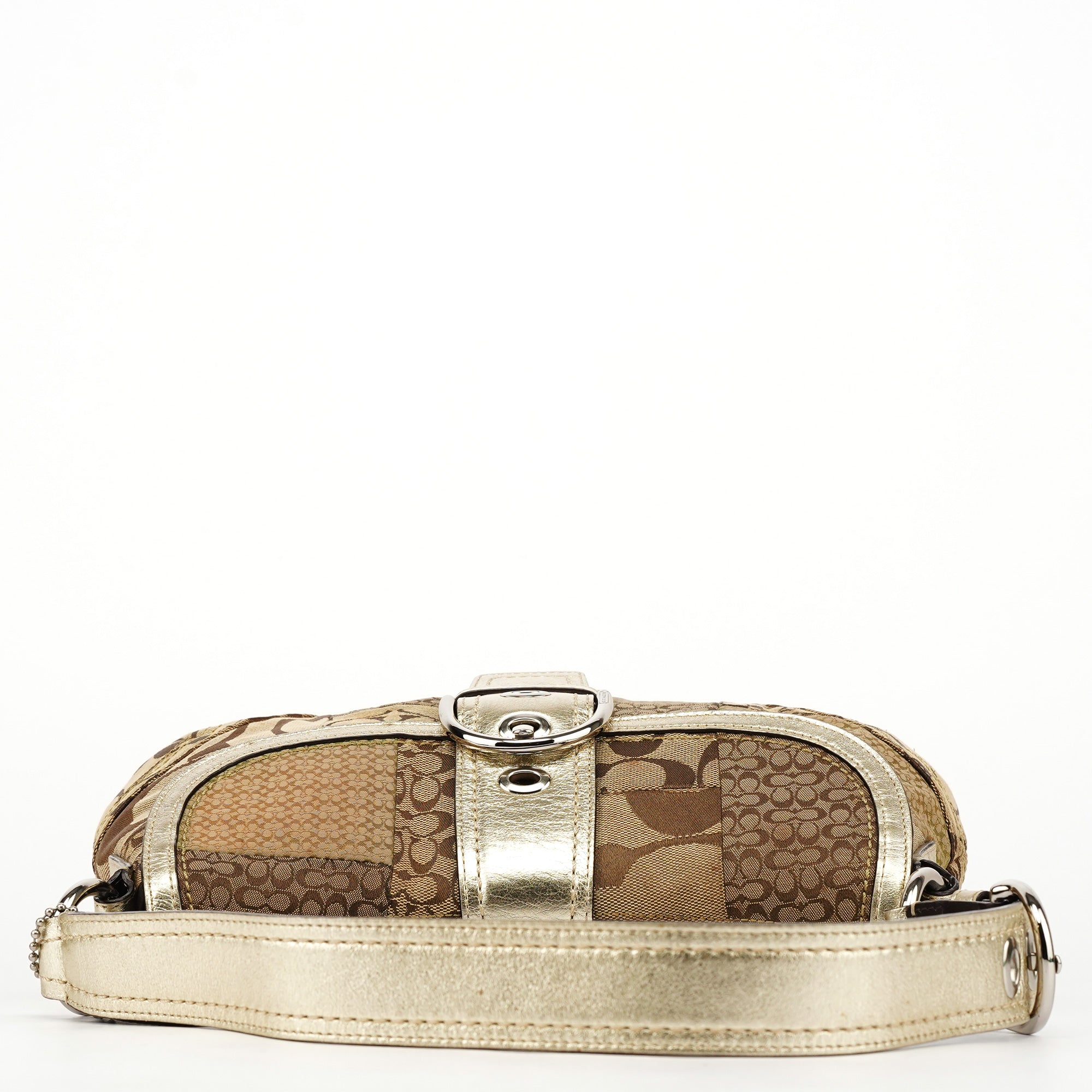 F12316 Beige Gold Patchwork Soho Shoulder Bag