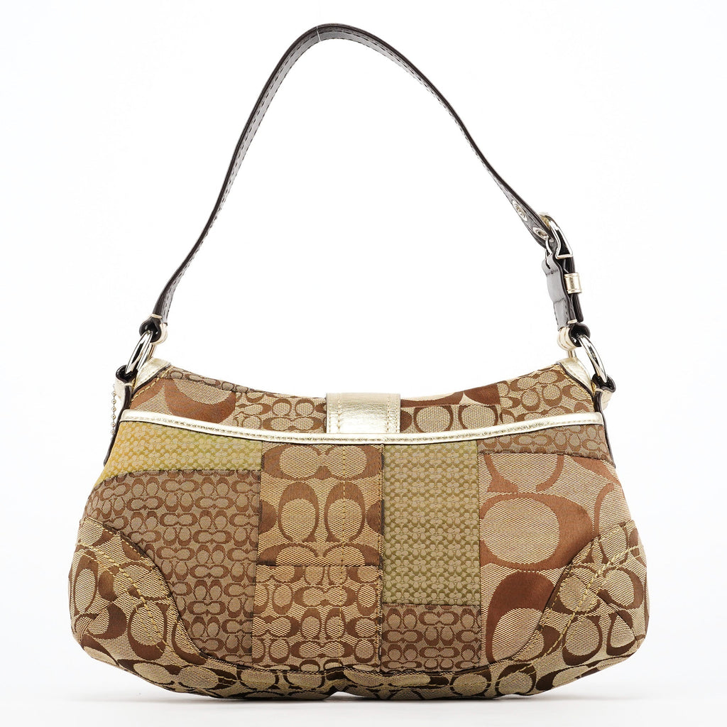 F12316 Beige Gold Patchwork Soho Shoulder Bag
