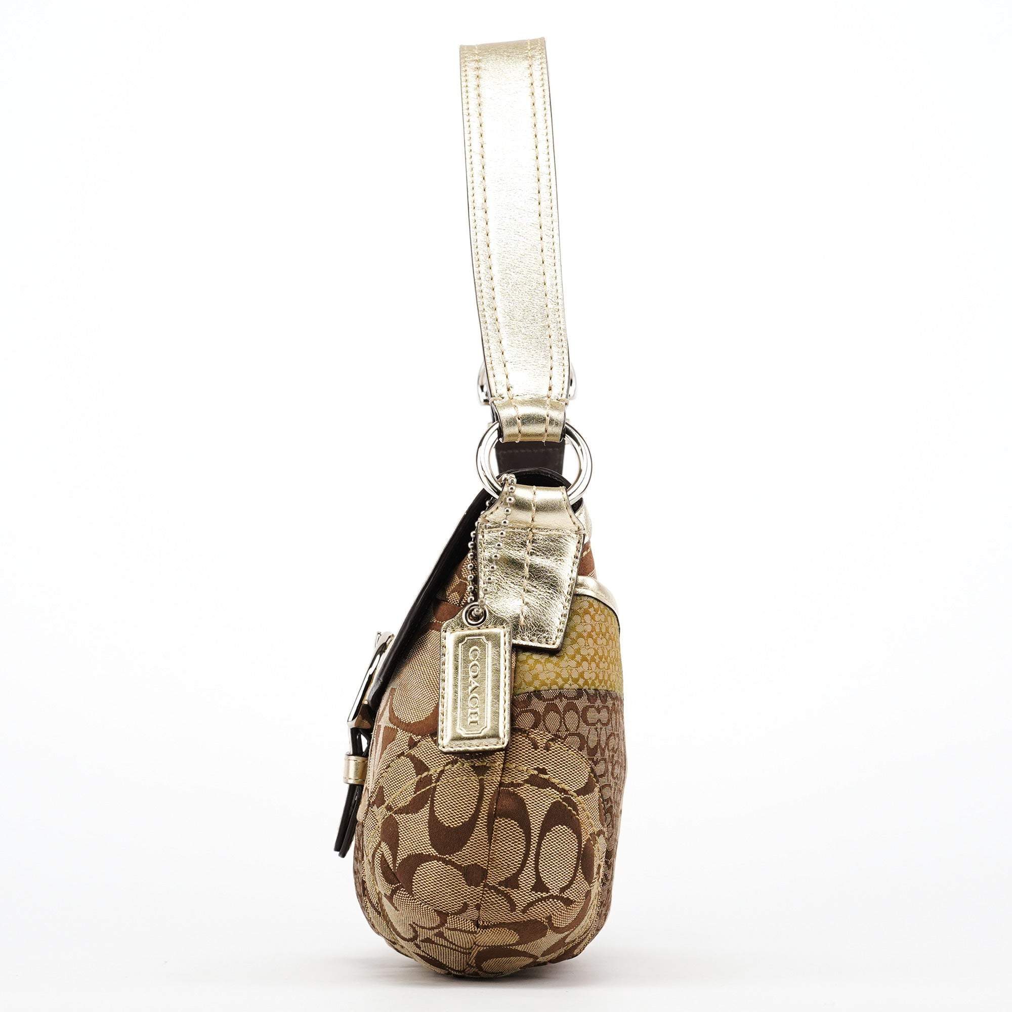 F12316 Beige Gold Patchwork Soho Shoulder Bag