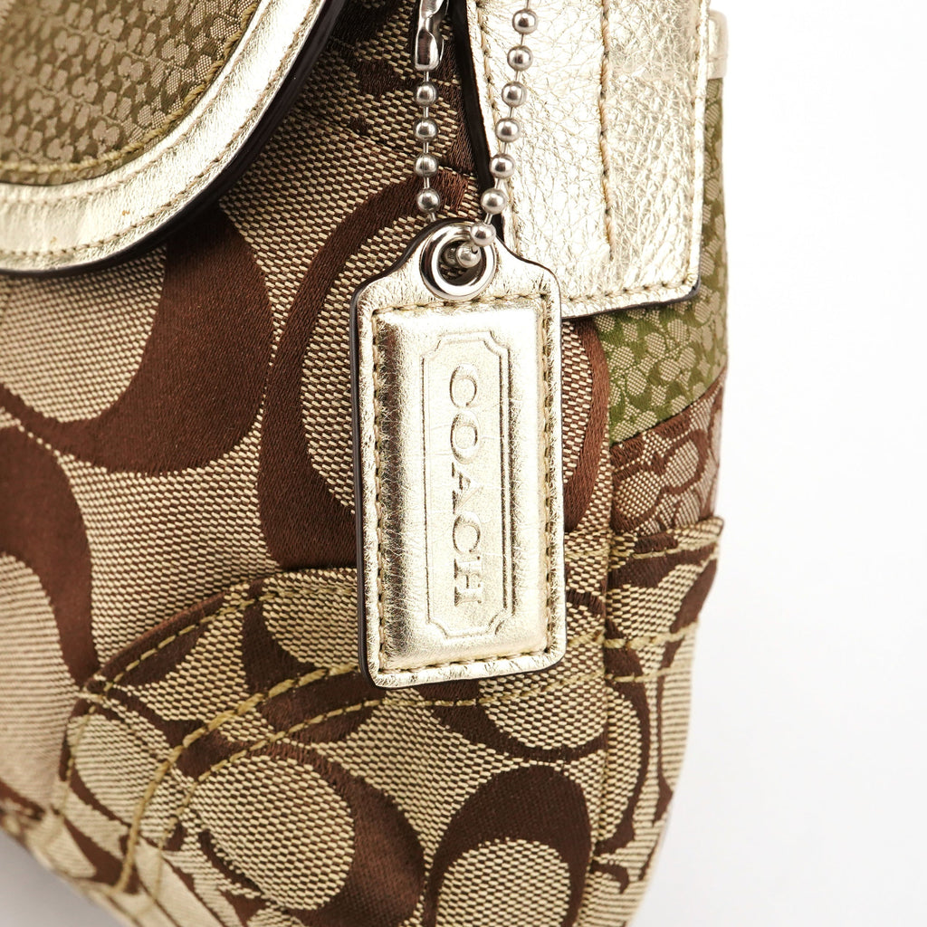F12316 Beige Gold Patchwork Soho Shoulder Bag