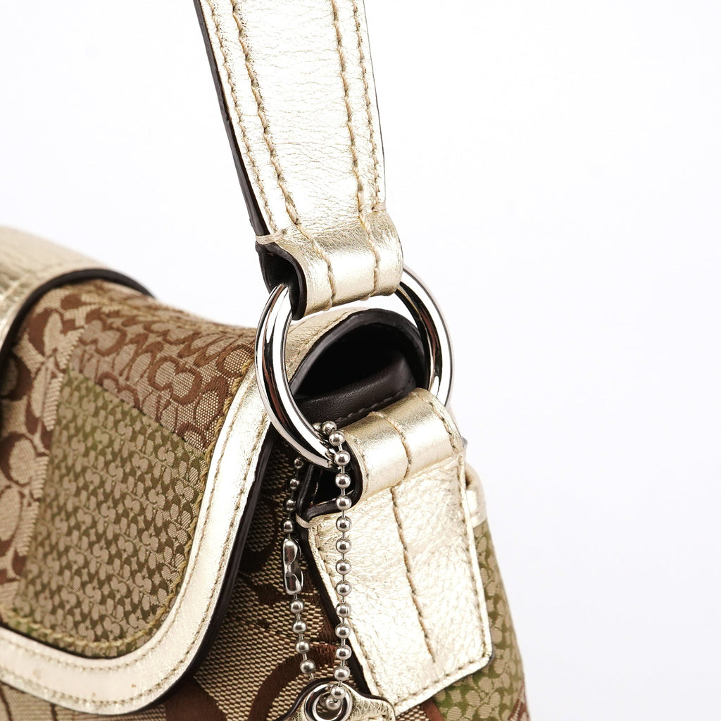 F12316 Beige Gold Patchwork Soho Shoulder Bag