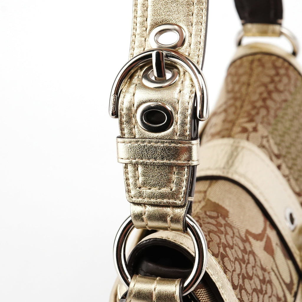 F12316 Beige Gold Patchwork Soho Shoulder Bag