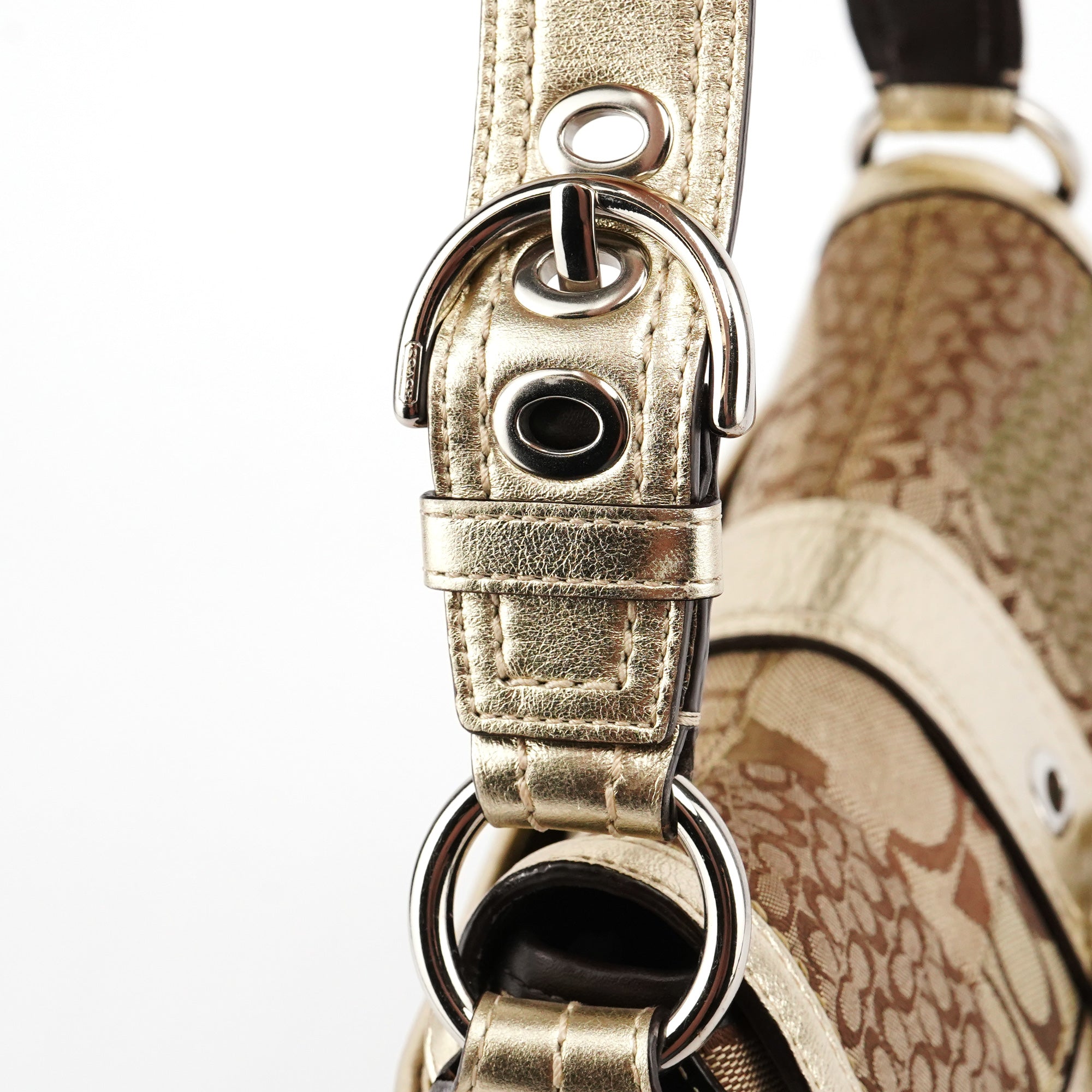 F12316 Beige Gold Patchwork Soho Shoulder Bag