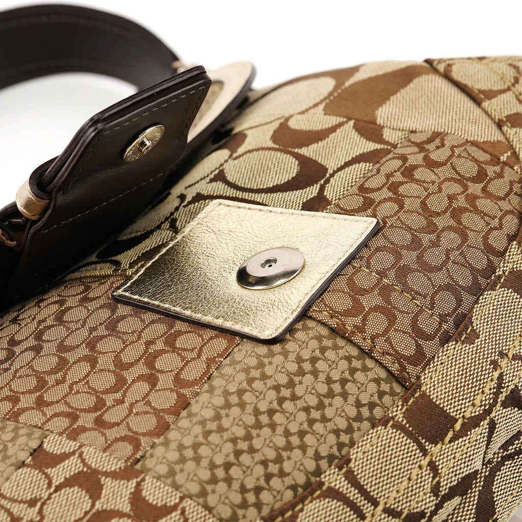 F12316 Beige Gold Patchwork Soho Shoulder Bag