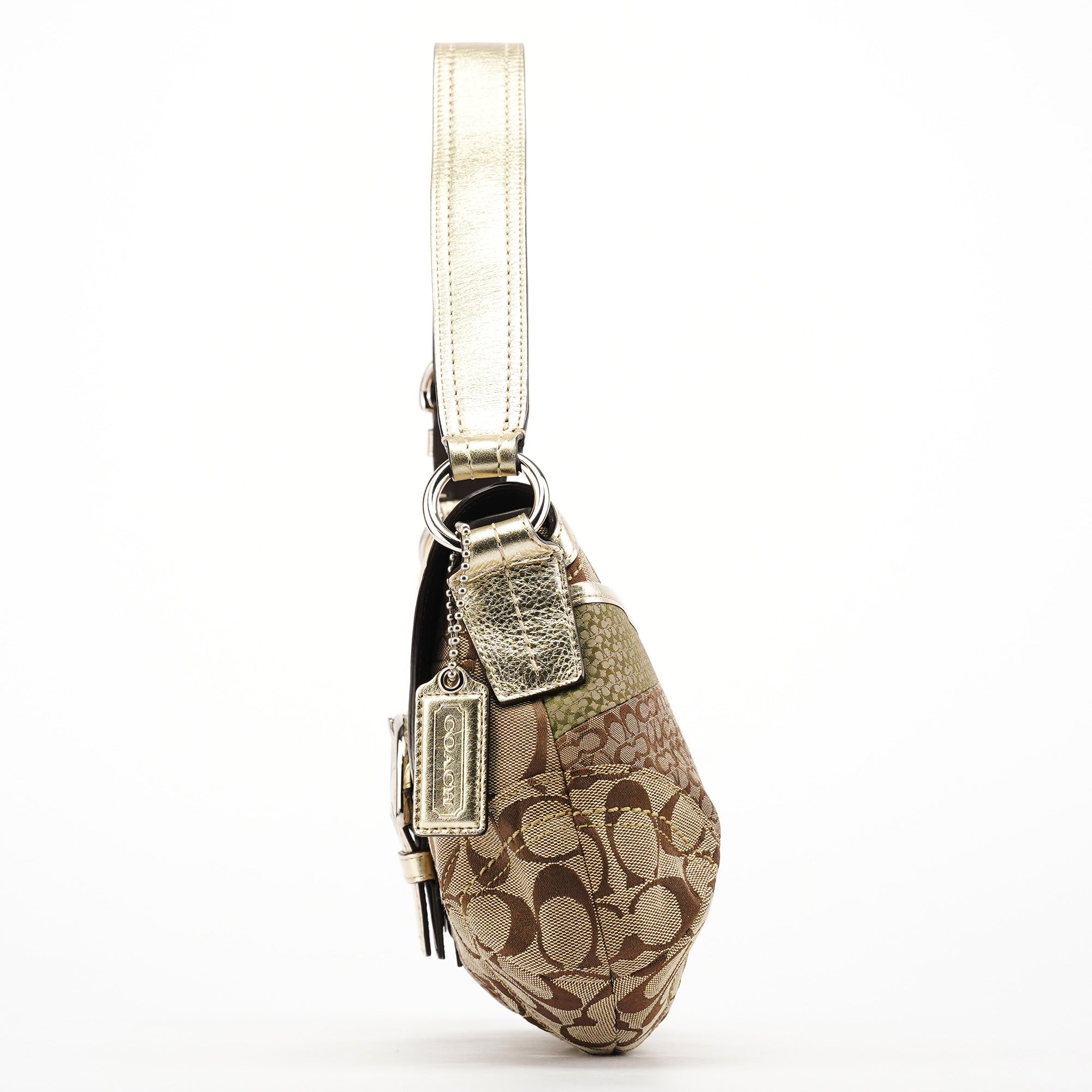 F12316 Beige Gold Patchwork Soho Shoulder Bag