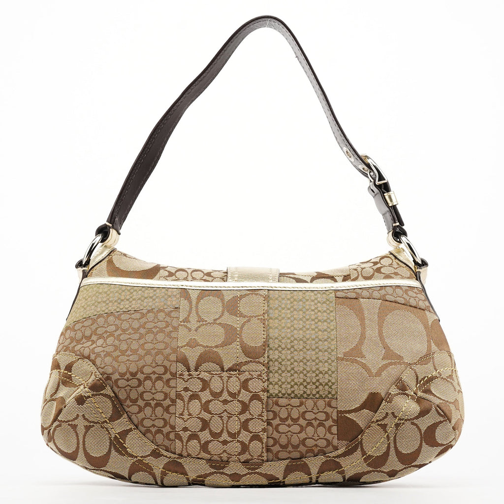 F12316 Beige Gold Patchwork Soho Shoulder Bag