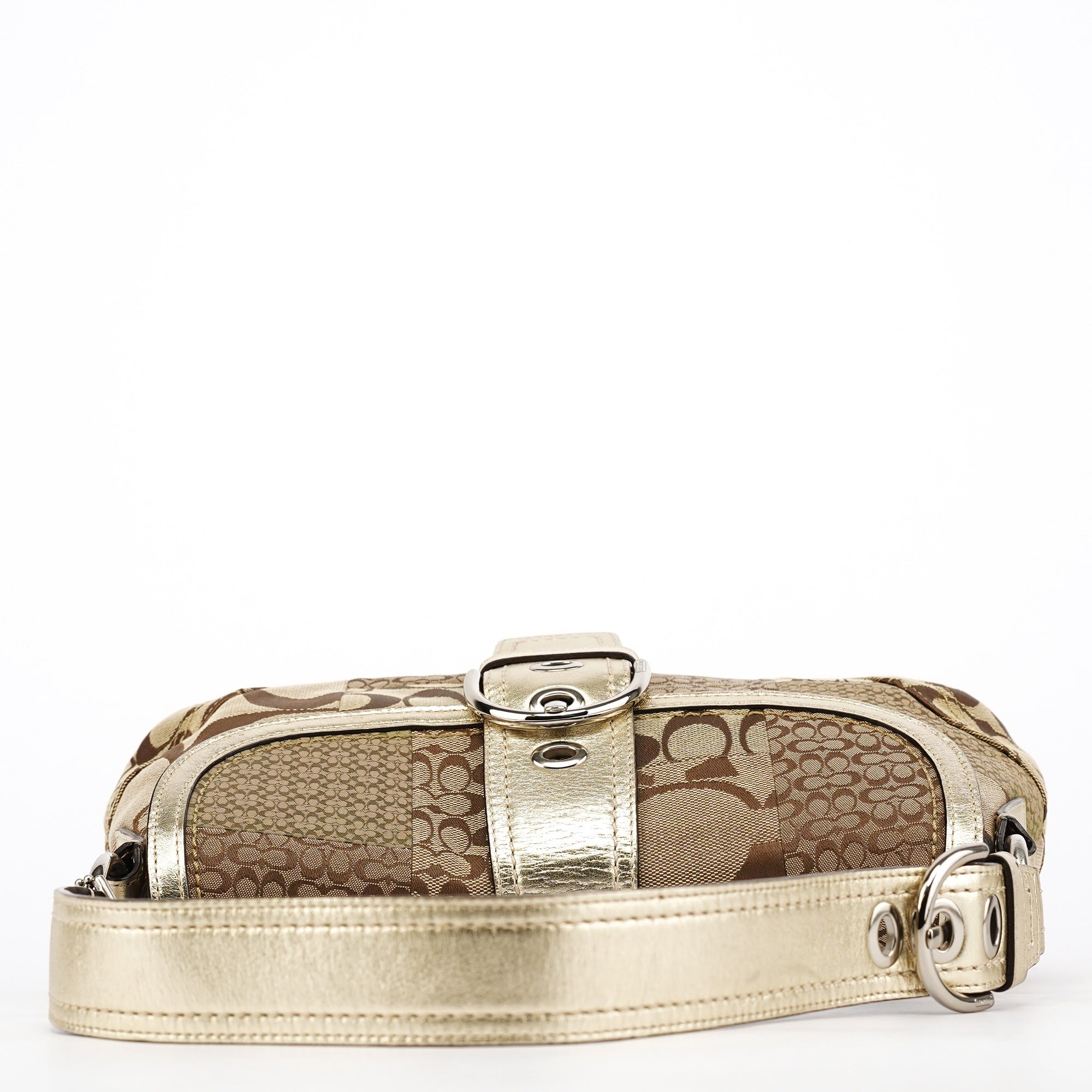 F12316 Beige Gold Patchwork Soho Shoulder Bag