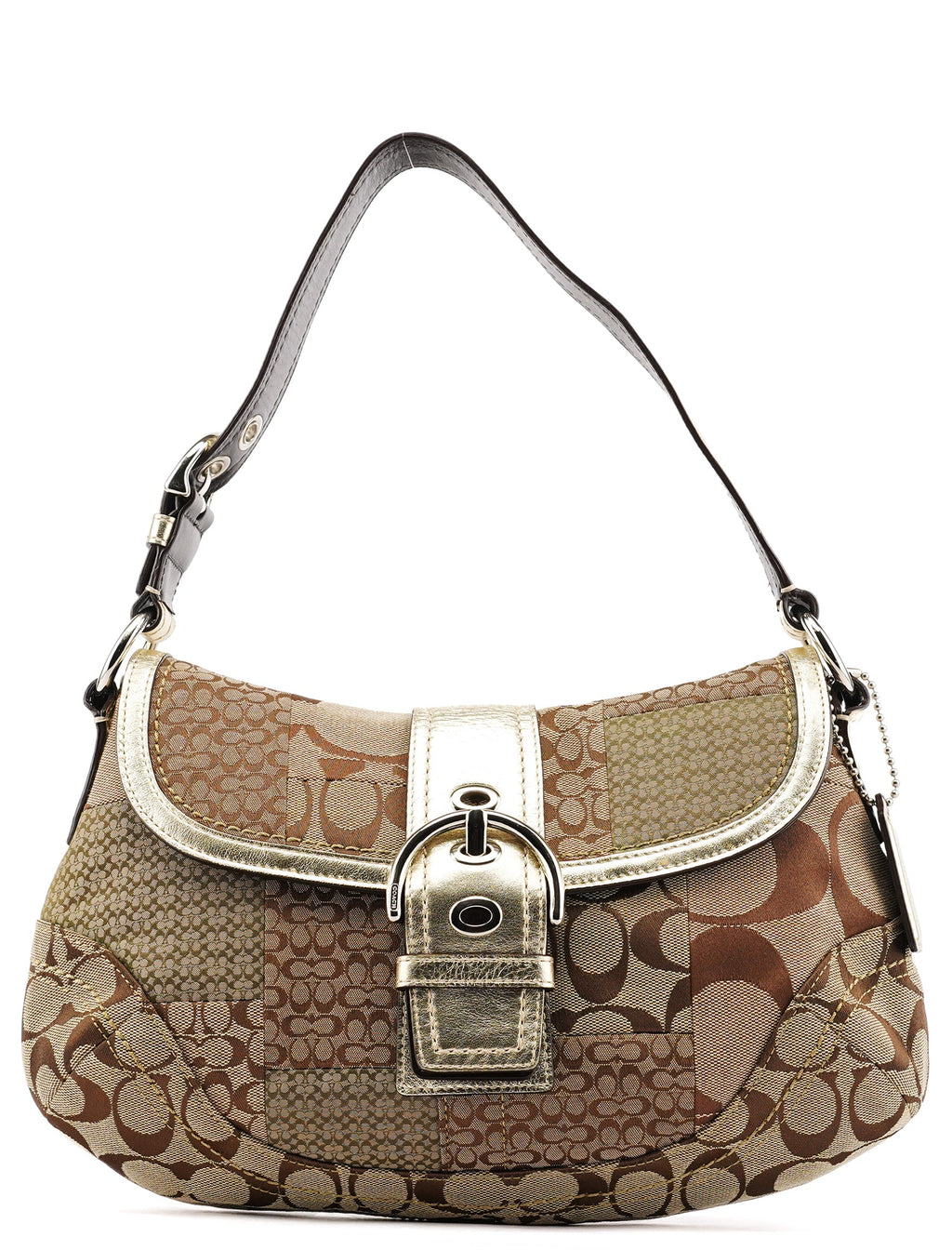 F12316 Beige Gold Patchwork Soho Shoulder Bag