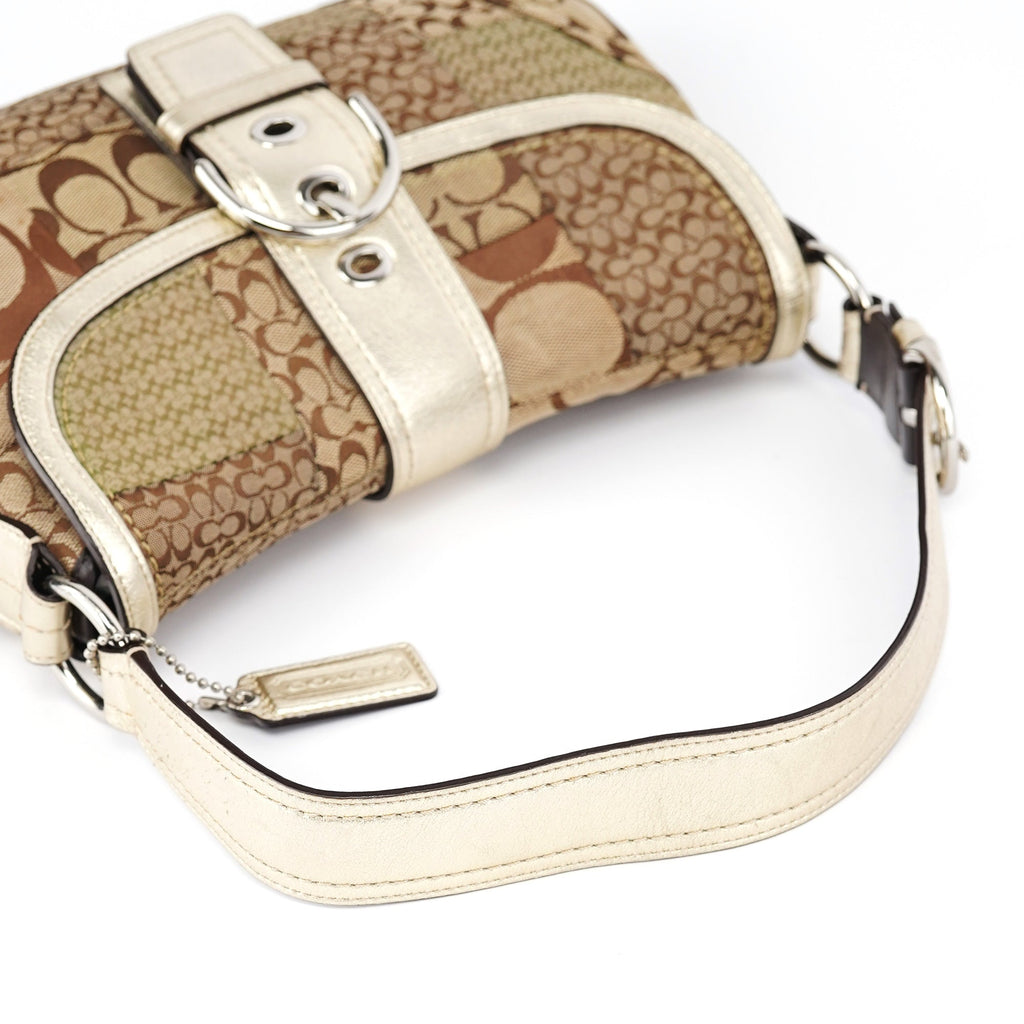 F12316 Beige Patchwork Soho Shoulder Bag