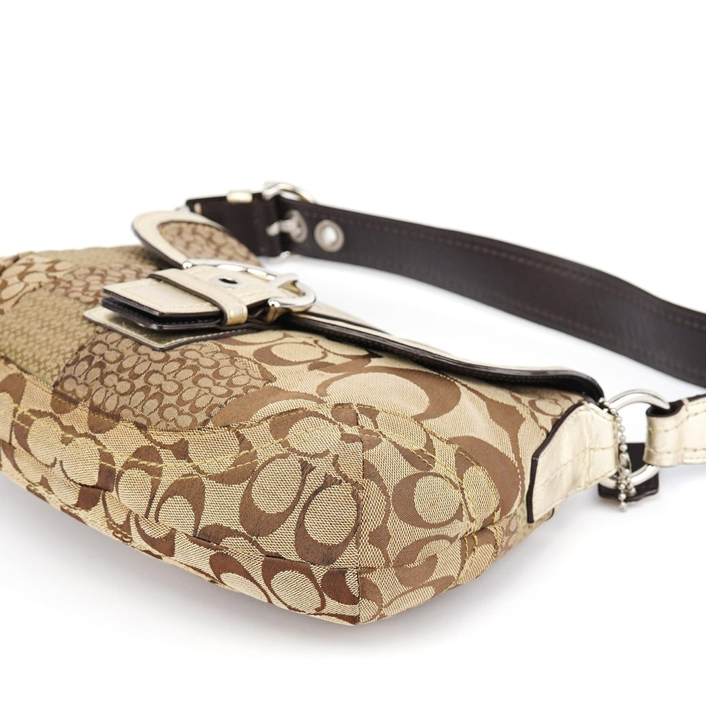 F12316 Beige Patchwork Soho Shoulder Bag