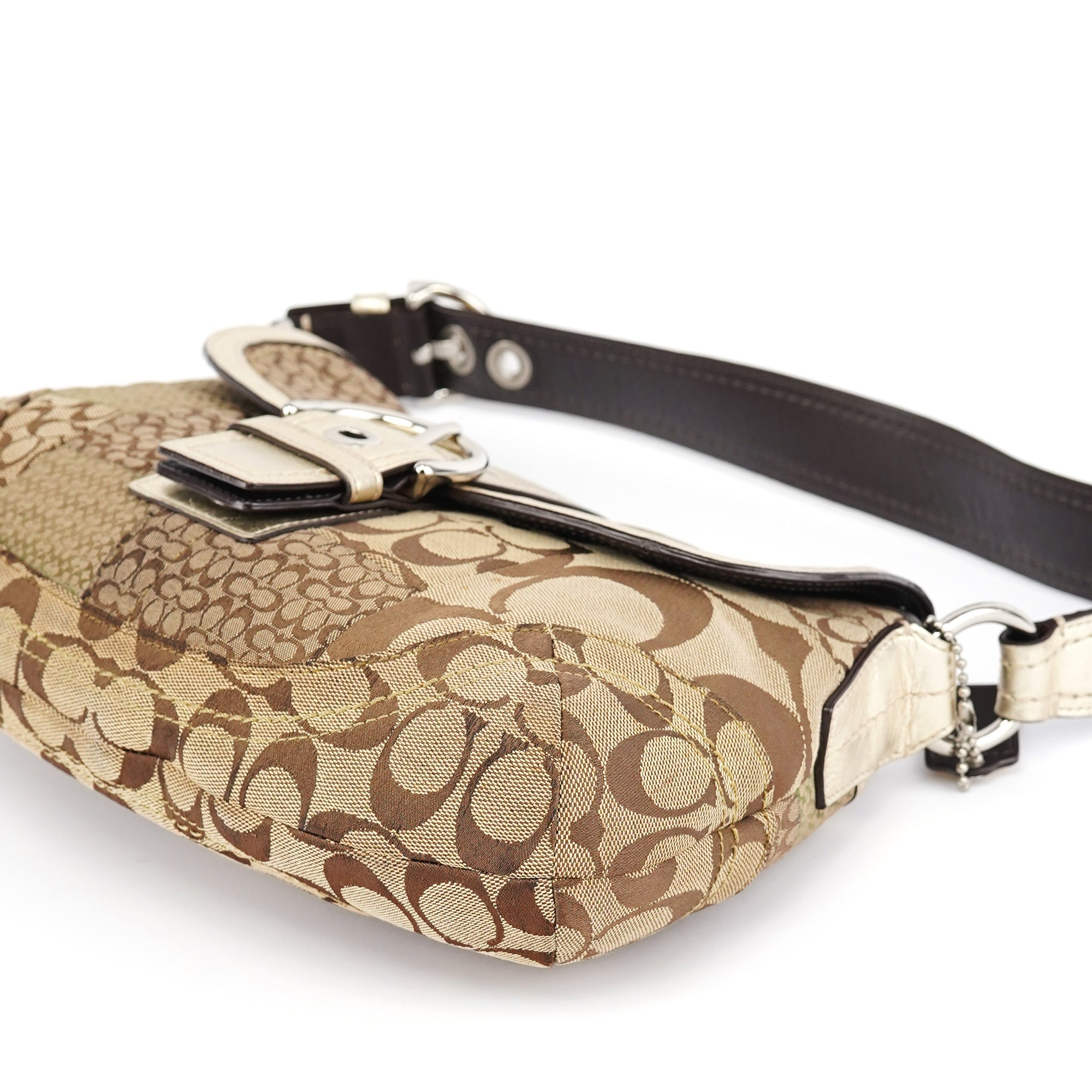 F12316 Beige Patchwork Soho Shoulder Bag
