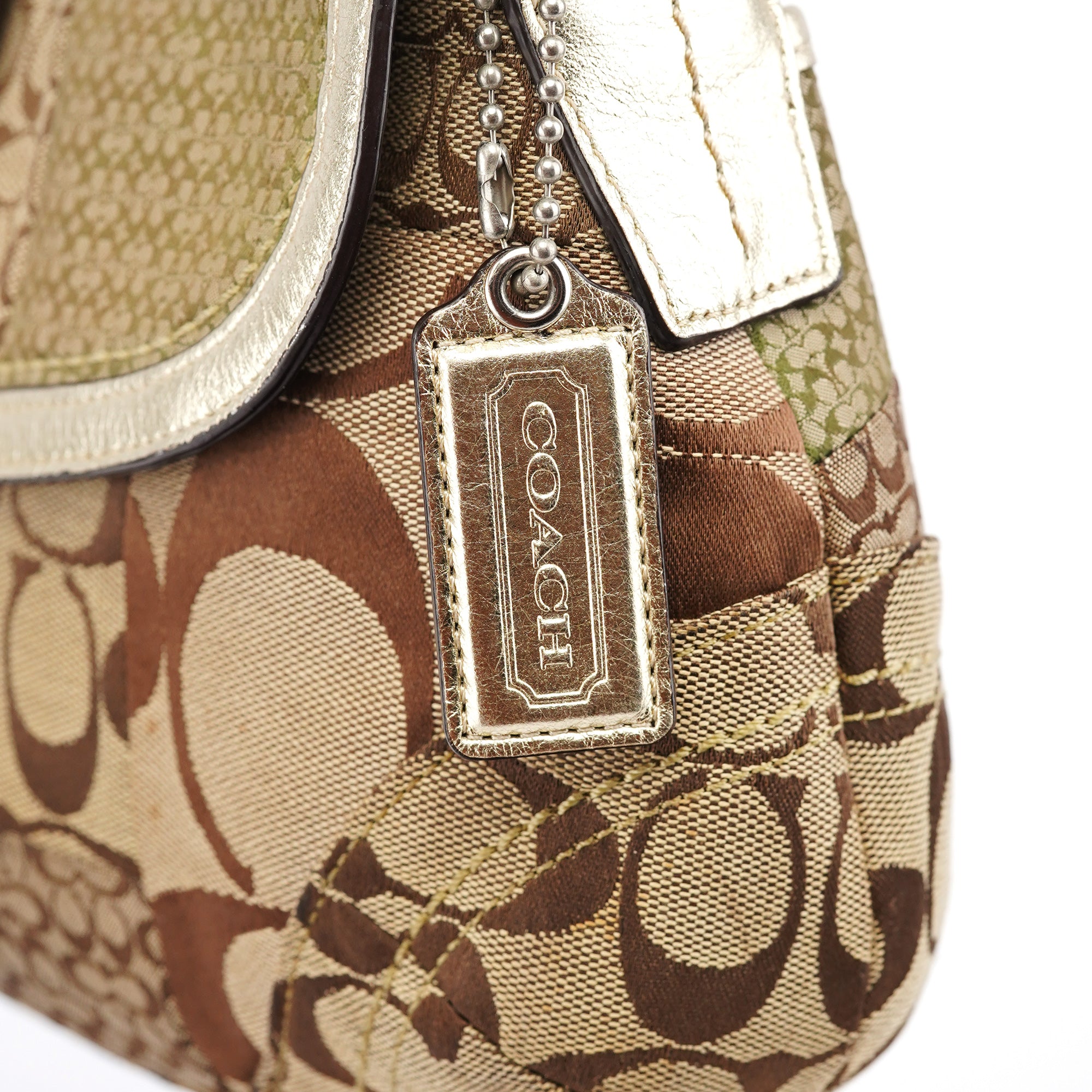 F12316 Beige Patchwork Soho Shoulder Bag