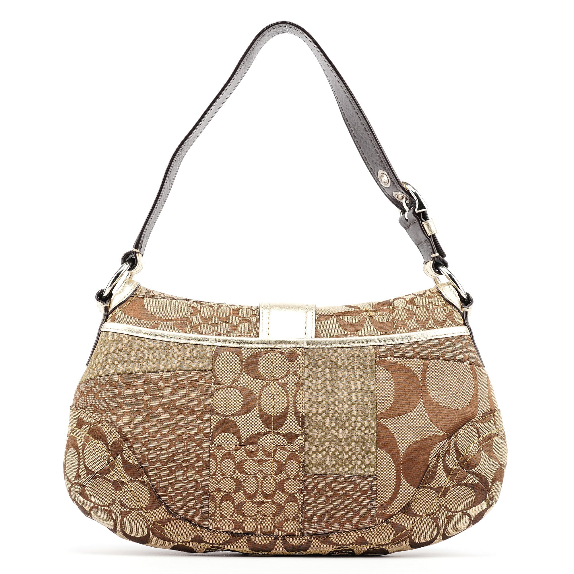 F12316 Beige Patchwork Soho Shoulder Bag