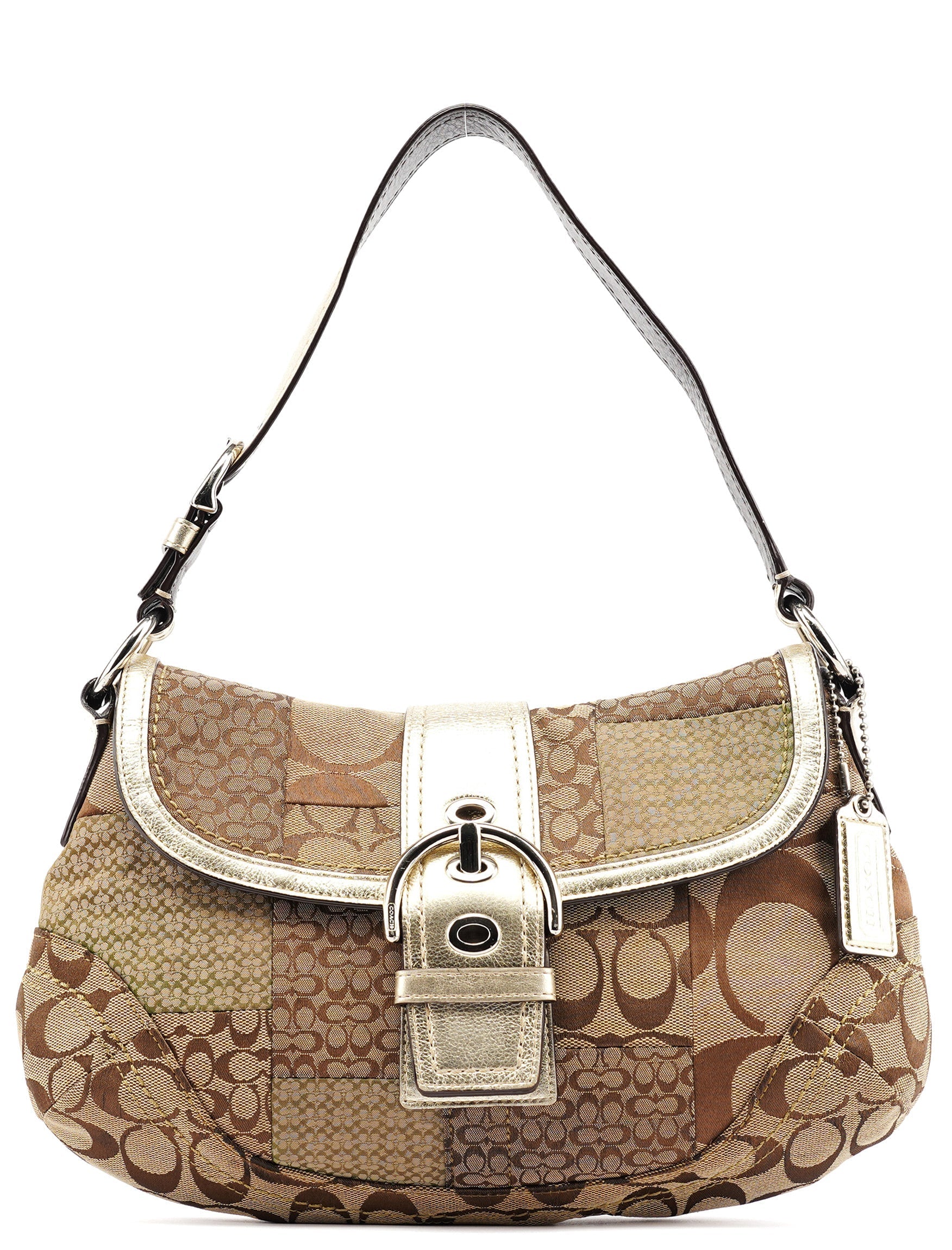 F12316 Beige Patchwork Soho Shoulder Bag