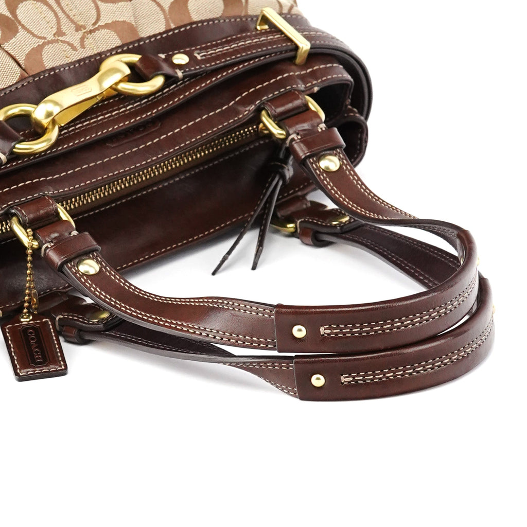 F12467 Beige Brown Hamptons Tote Bag