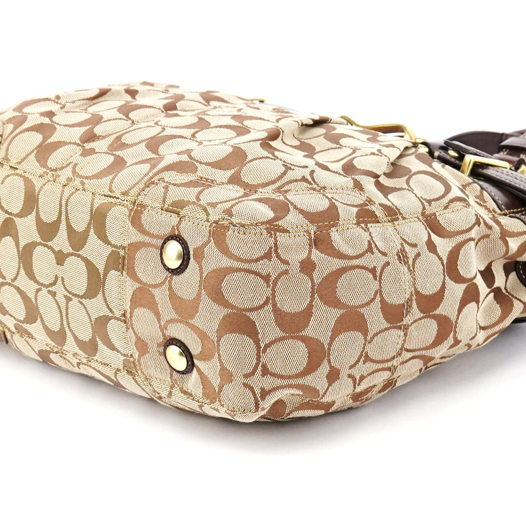 F12467 Beige Brown Hamptons Tote Bag