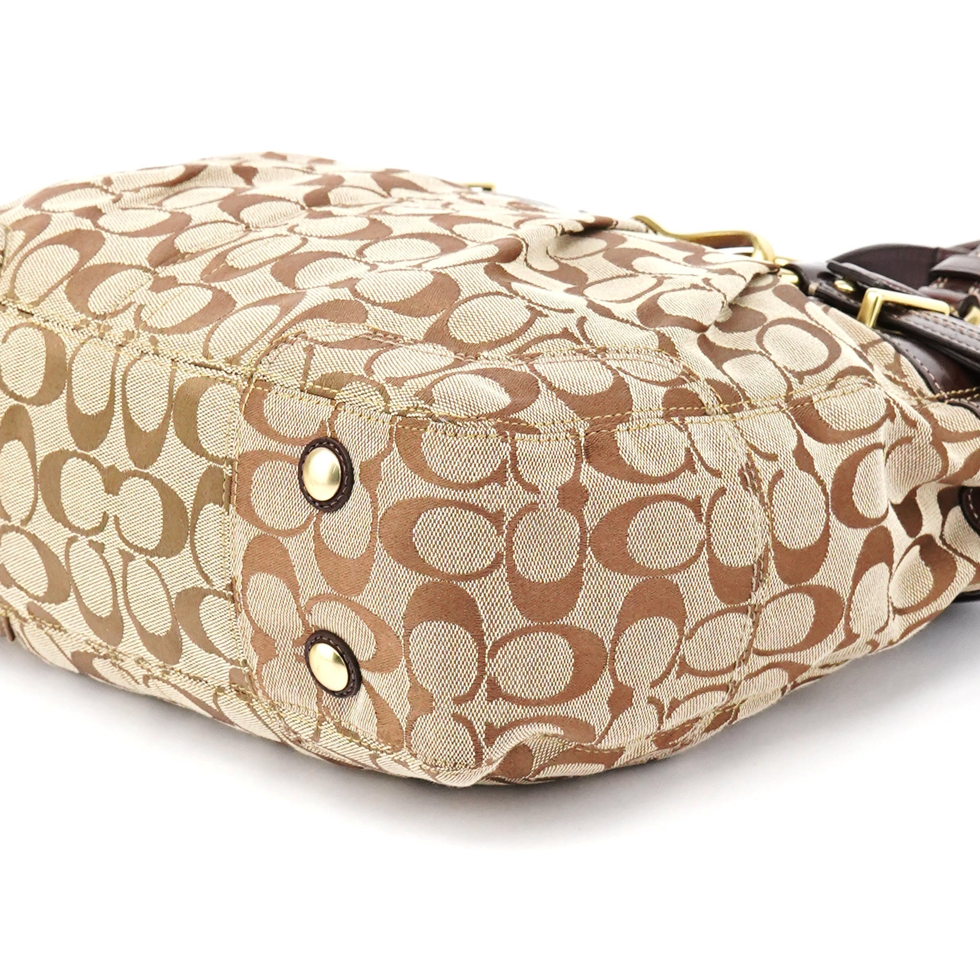 F12467 Beige Brown Hamptons Tote Bag