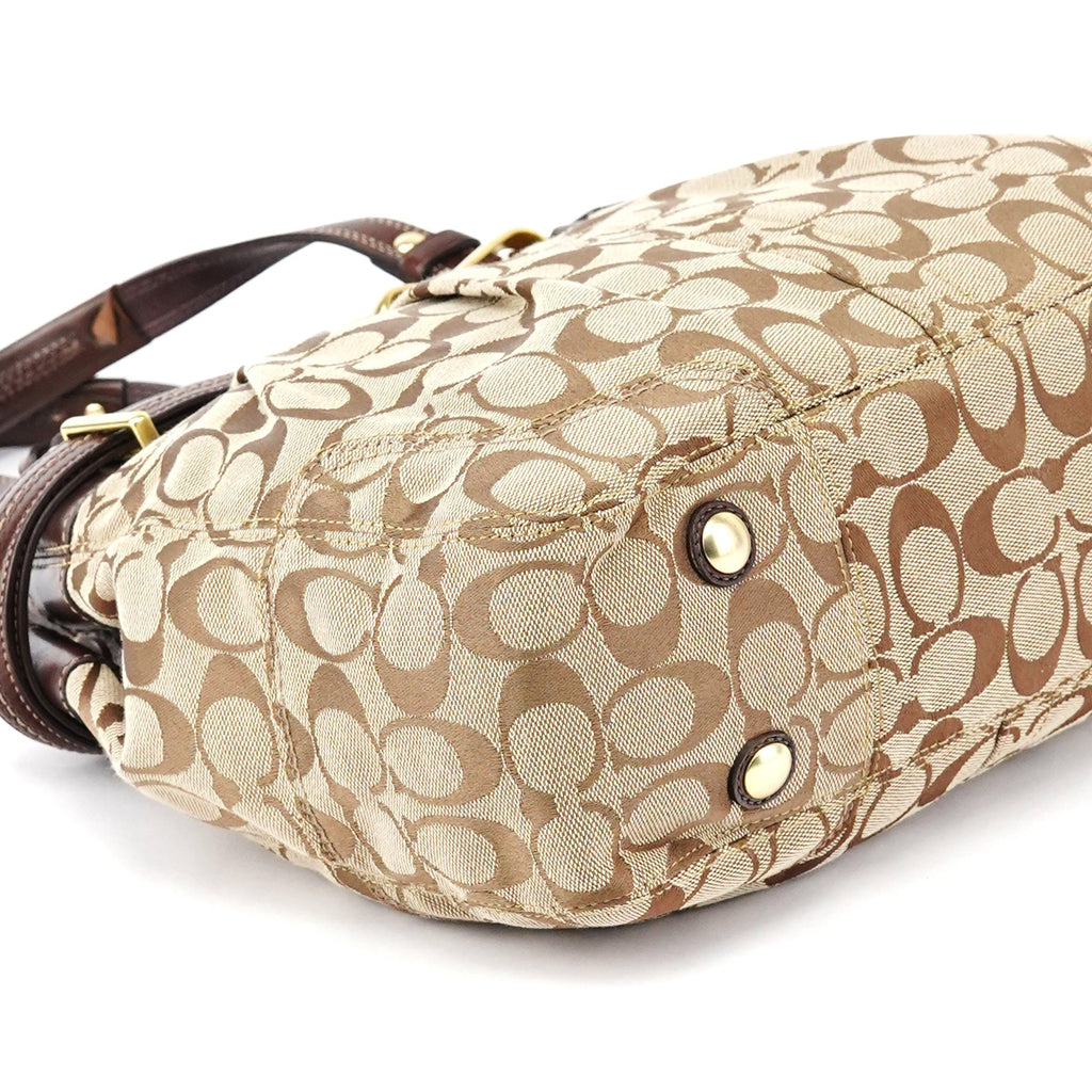 F12467 Beige Brown Hamptons Tote Bag