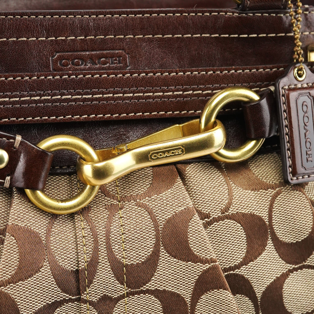 F12467 Beige Brown Hamptons Tote Bag