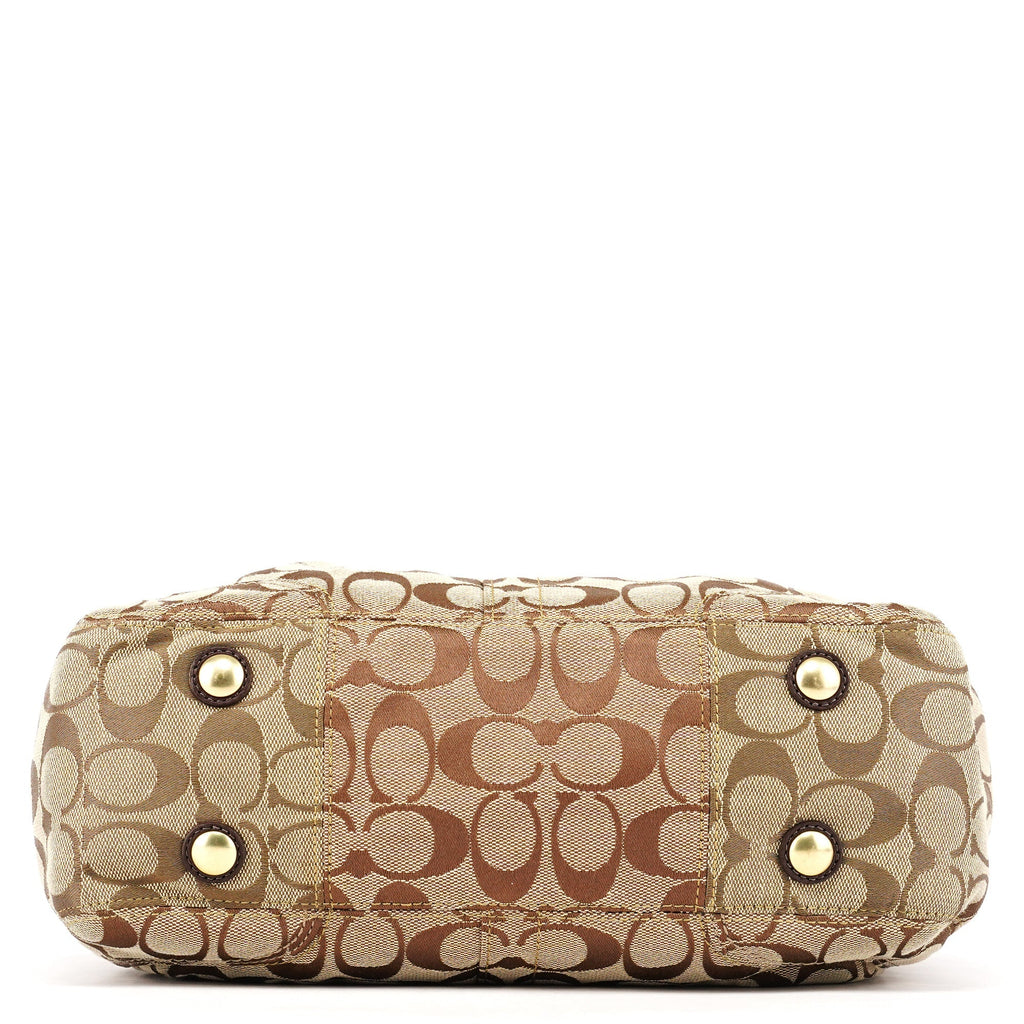 F12467 Beige Brown Hamptons Tote Bag