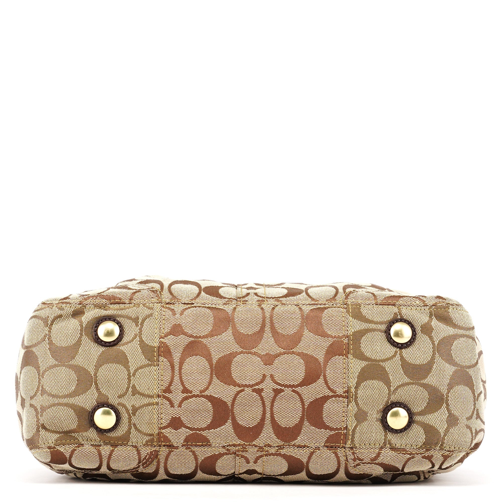 F12467 Beige Brown Hamptons Tote Bag