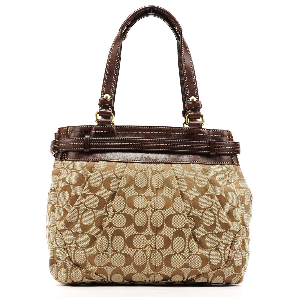 F12467 Beige Brown Hamptons Tote Bag