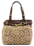 F12467 Beige Brown Hamptons Tote Bag