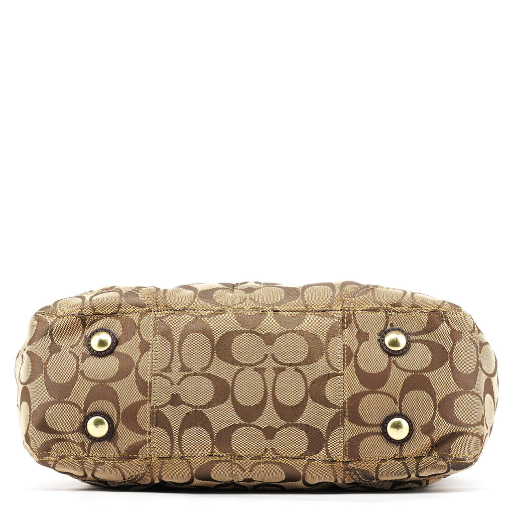 F12467 Beige Brown Hamptons Tote Bag