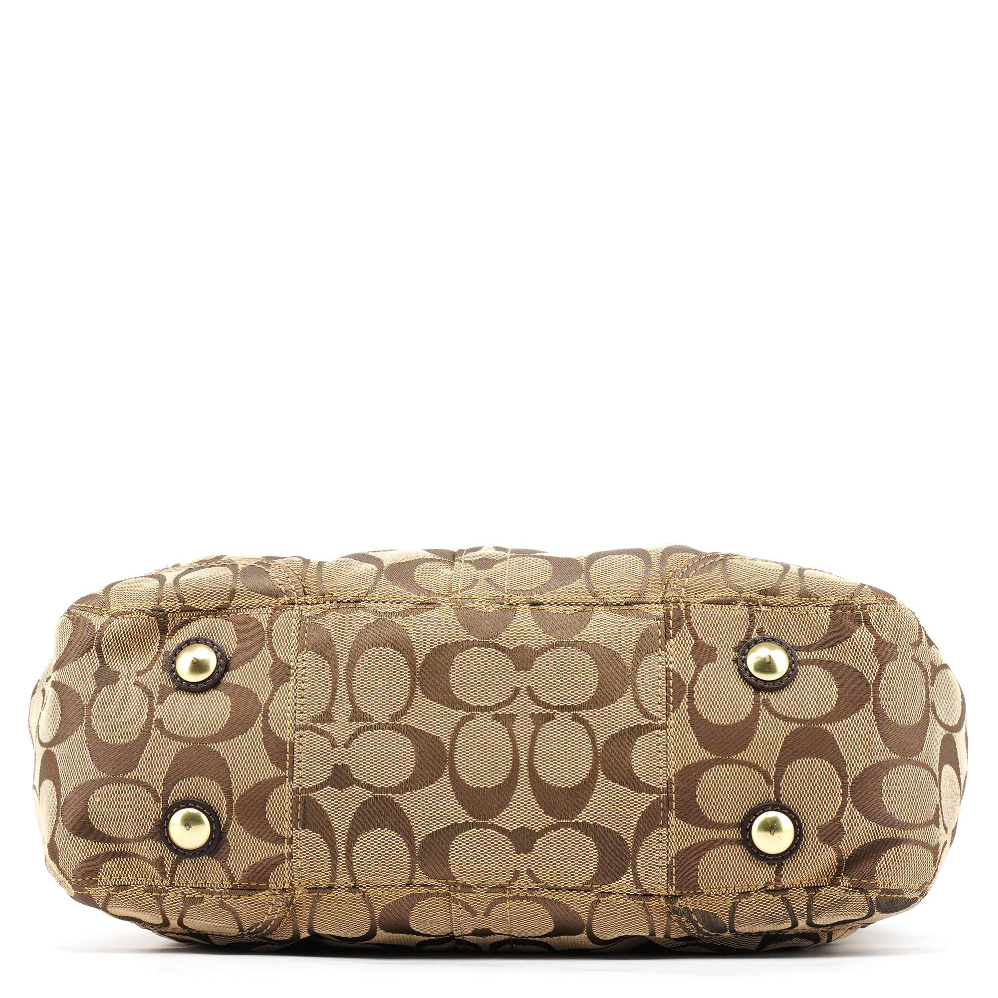 F12467 Beige Brown Hamptons Tote Bag