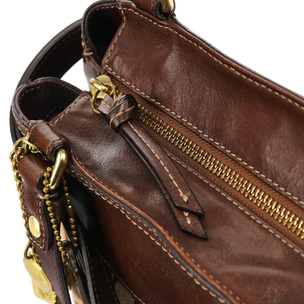 F12467 Beige Brown Hamptons Tote Bag