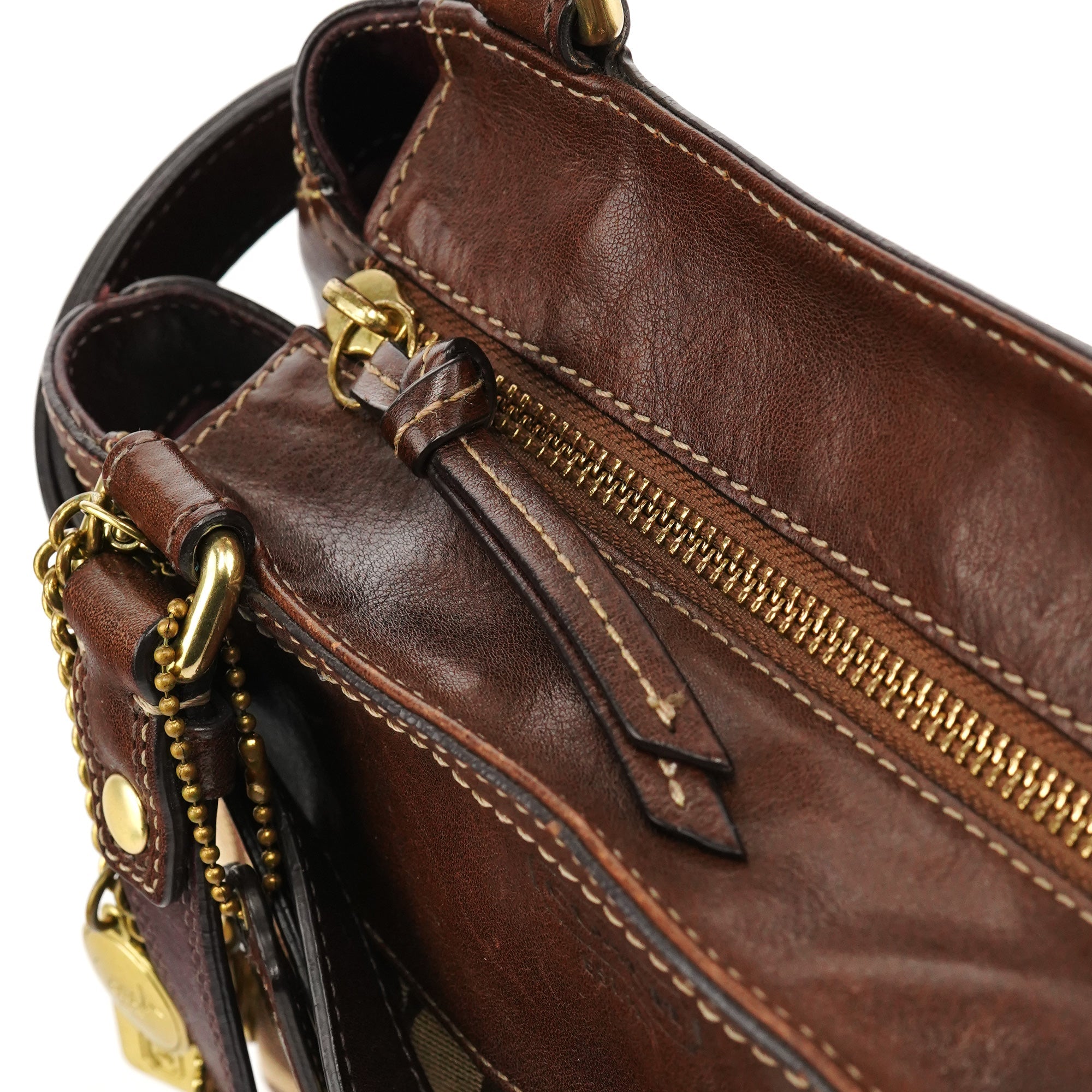 F12467 Beige Brown Hamptons Tote Bag