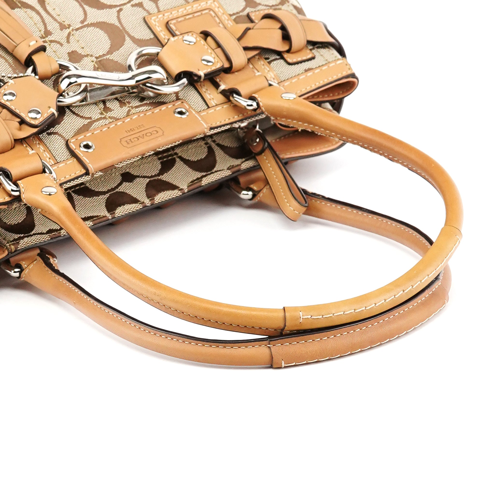 F13065 Beige Signature Hampton Tote Bag