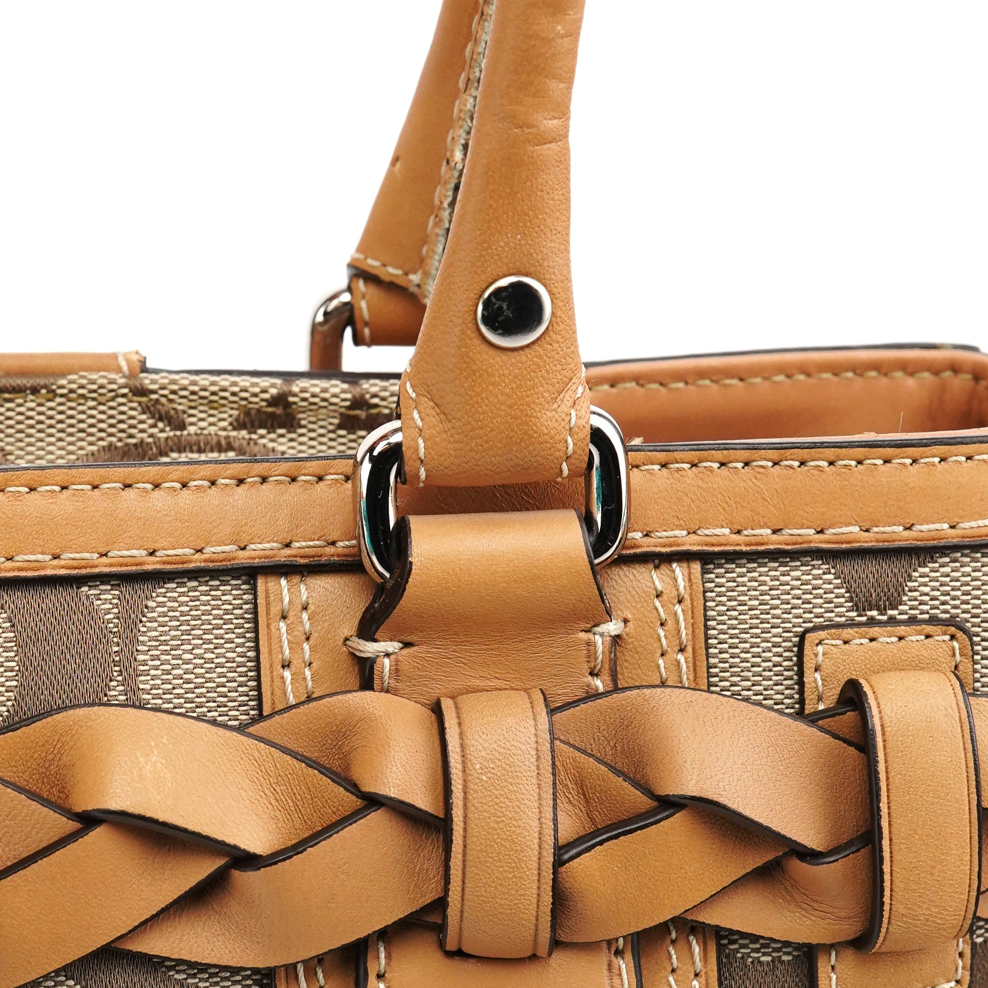 F13065 Beige Signature Hampton Tote Bag