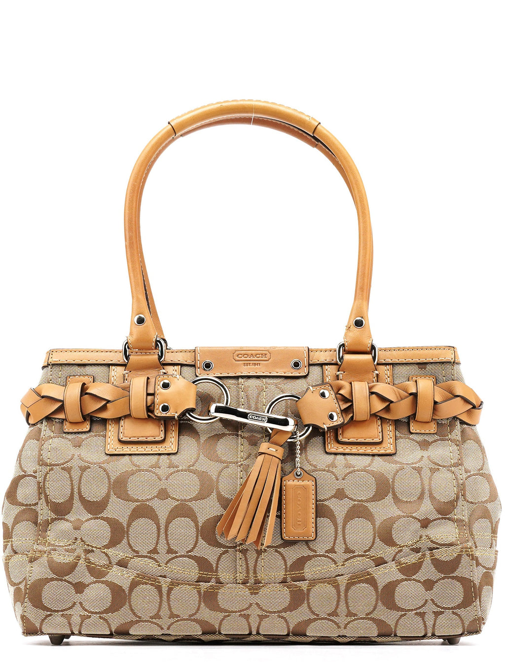 F13065 Beige Signature Hampton Tote Bag