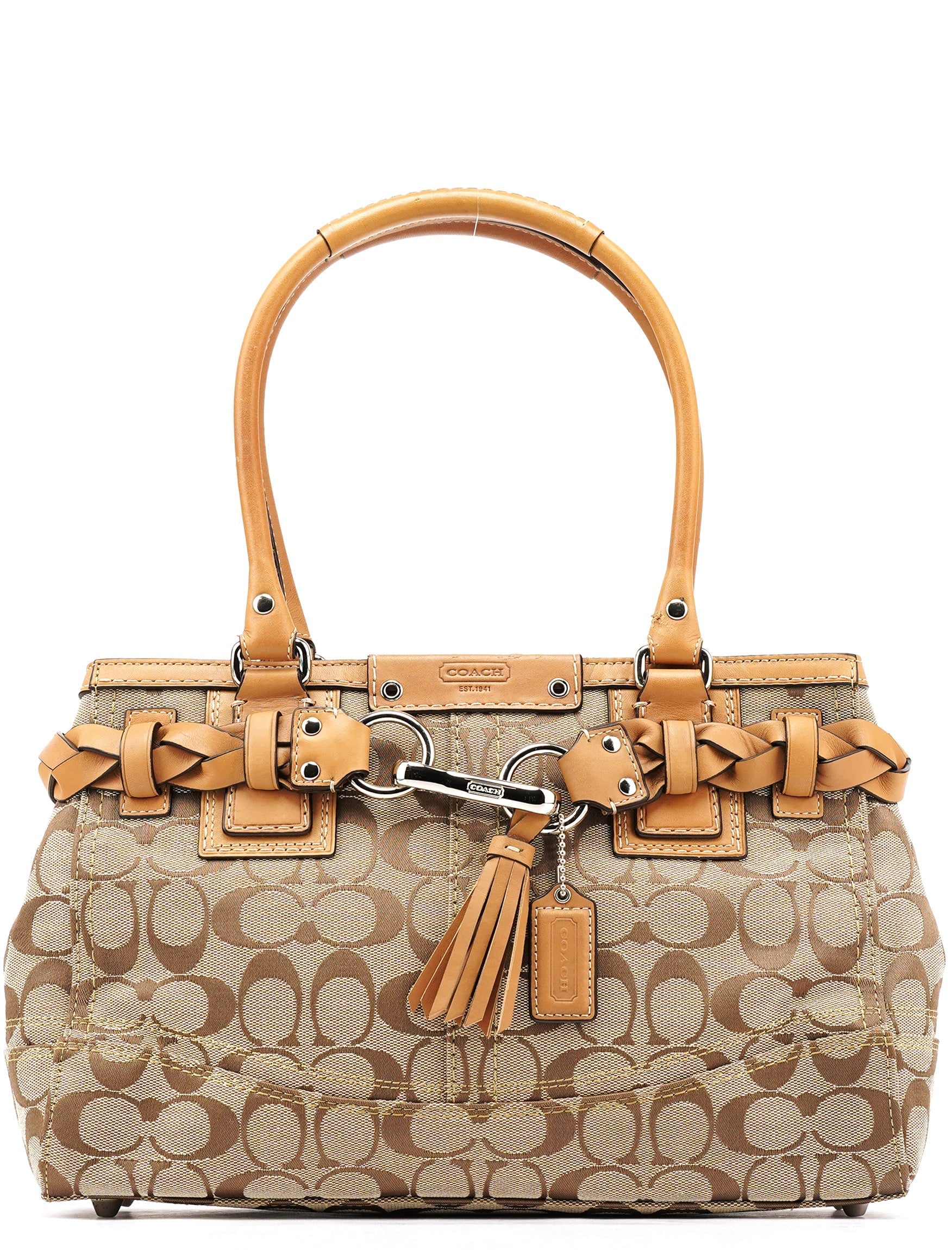 F13065 Beige Signature Hampton Tote Bag
