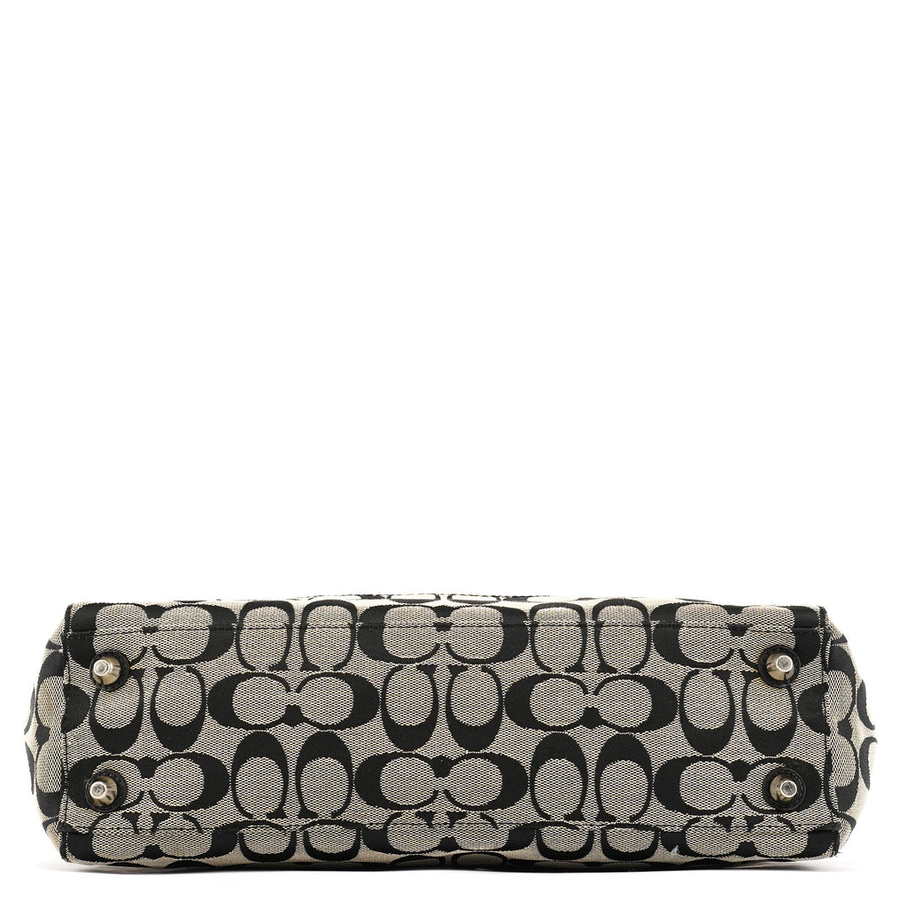 F13065 Grey Black Signature Hamptons Tote Bag