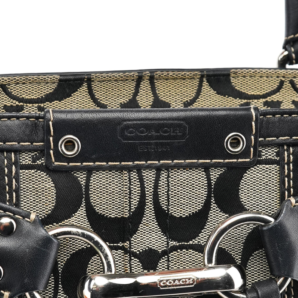 F13065 Grey Black Signature Hamptons Tote Bag