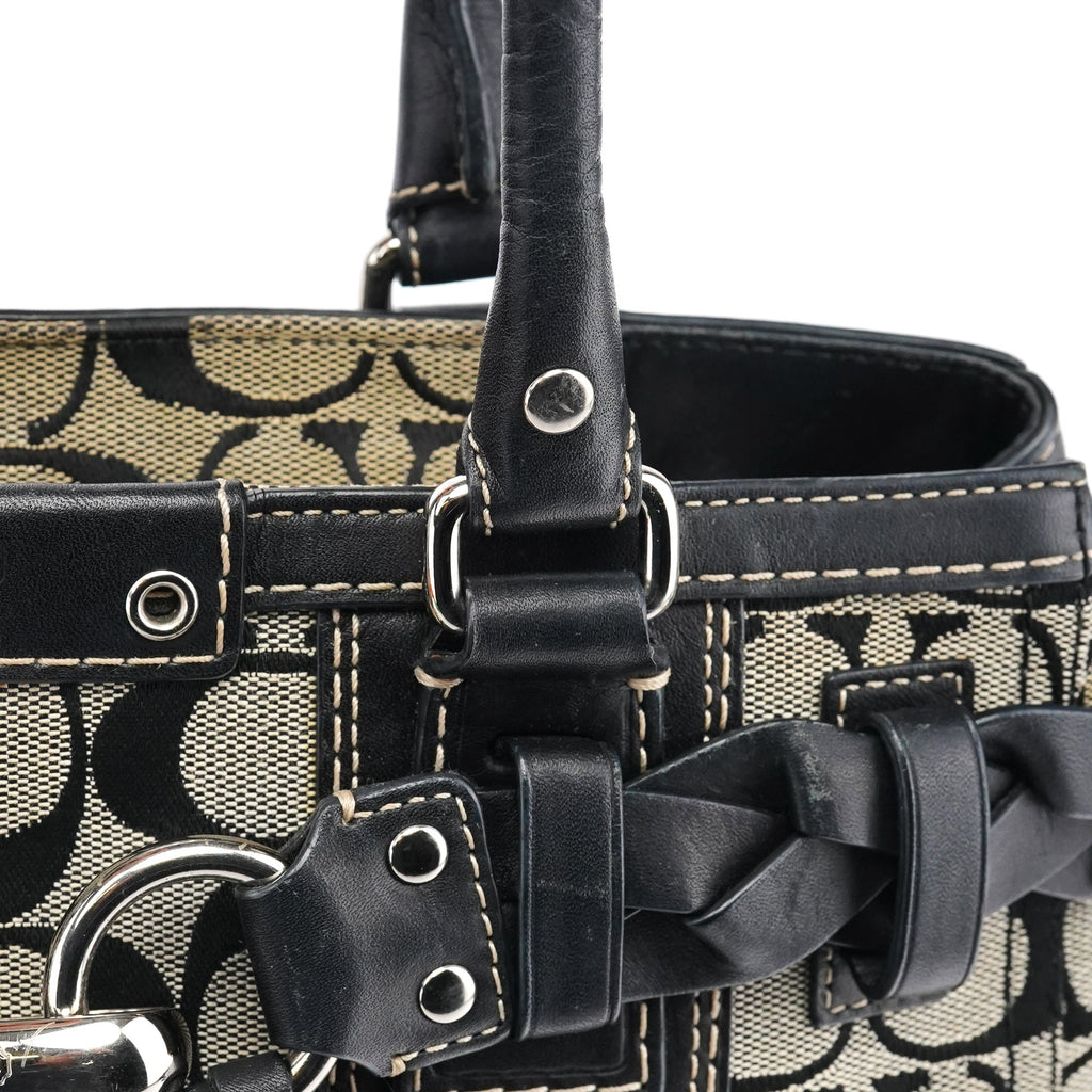 F13065 Grey Black Signature Hamptons Tote Bag