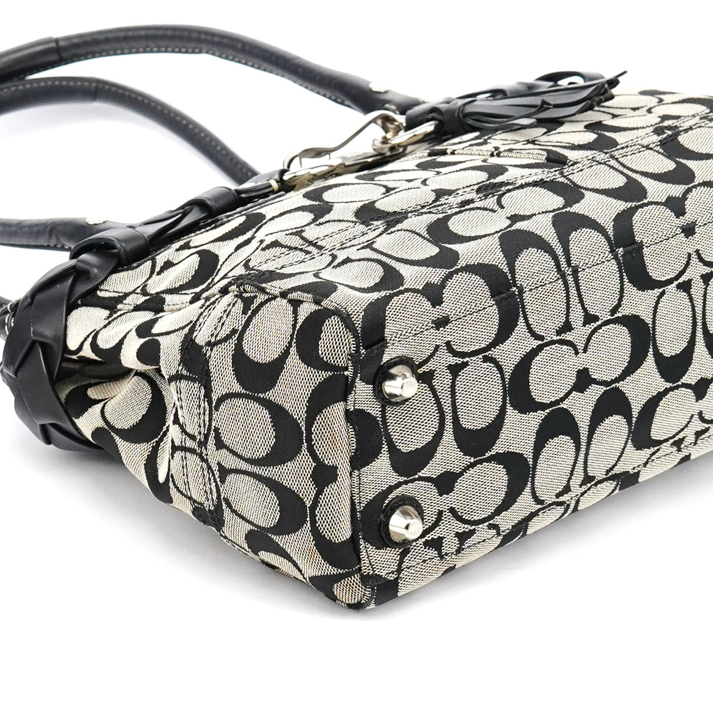 F13065 Grey Black Signature Hamptons Tote Bag