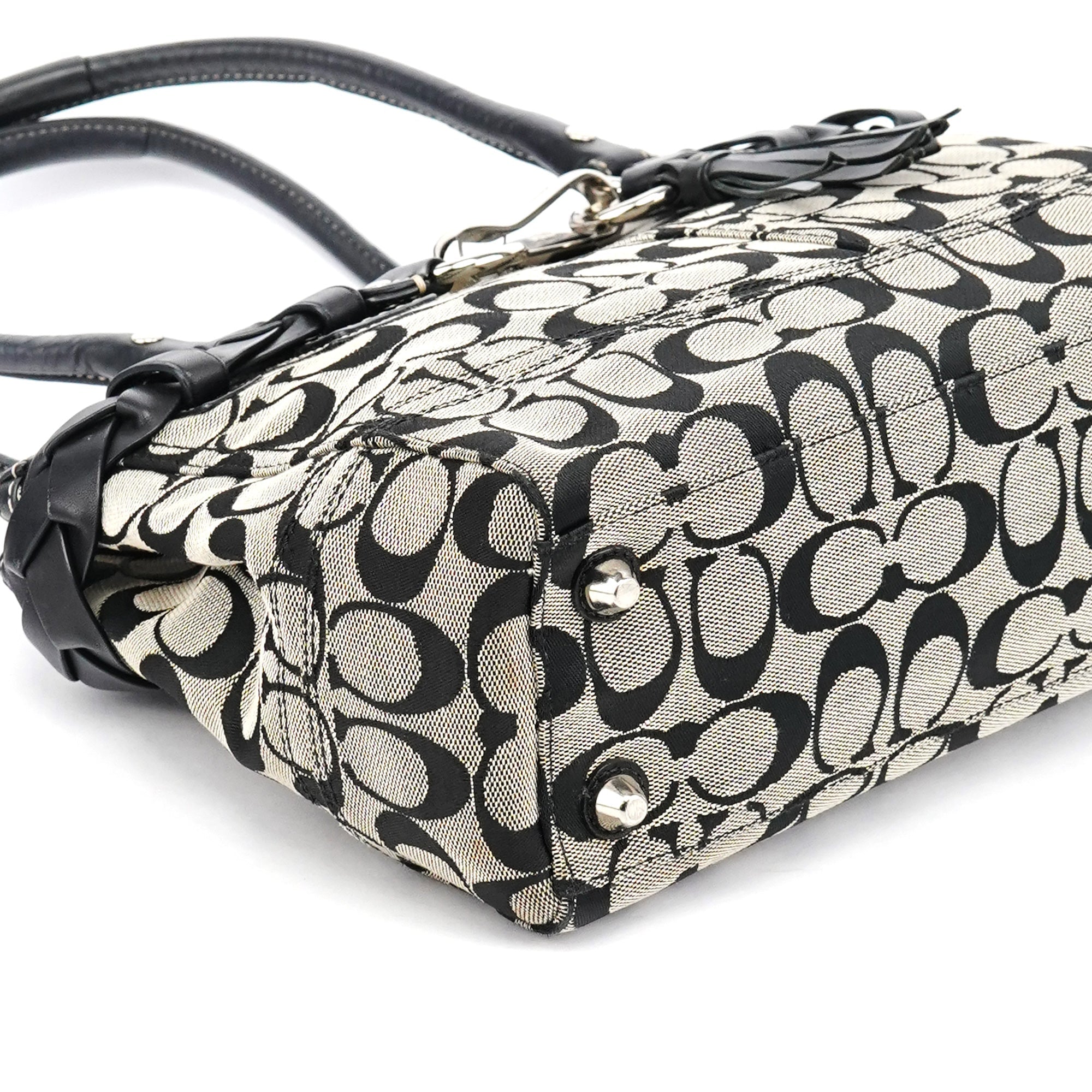 F13065 Grey Black Signature Hamptons Tote Bag