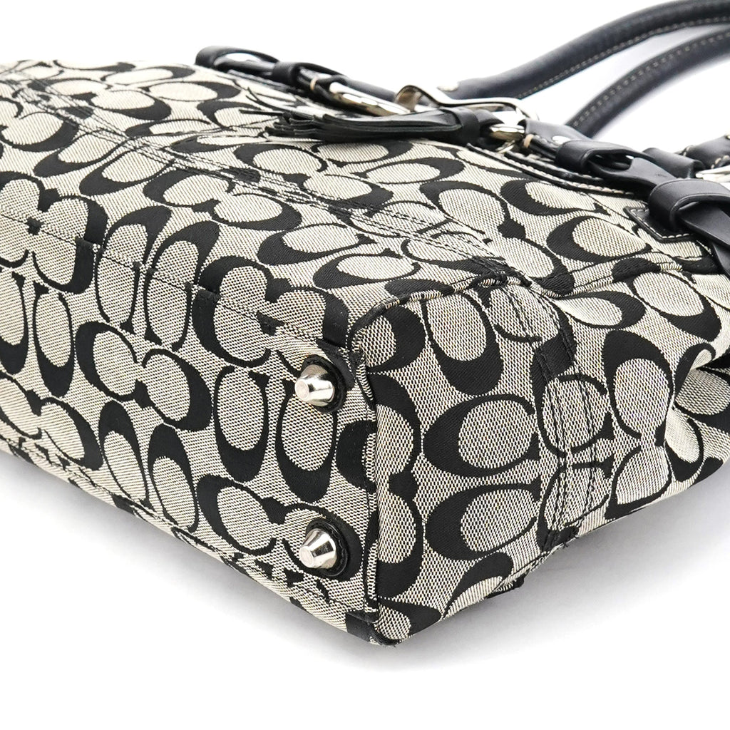 F13065 Grey Black Signature Hamptons Tote Bag