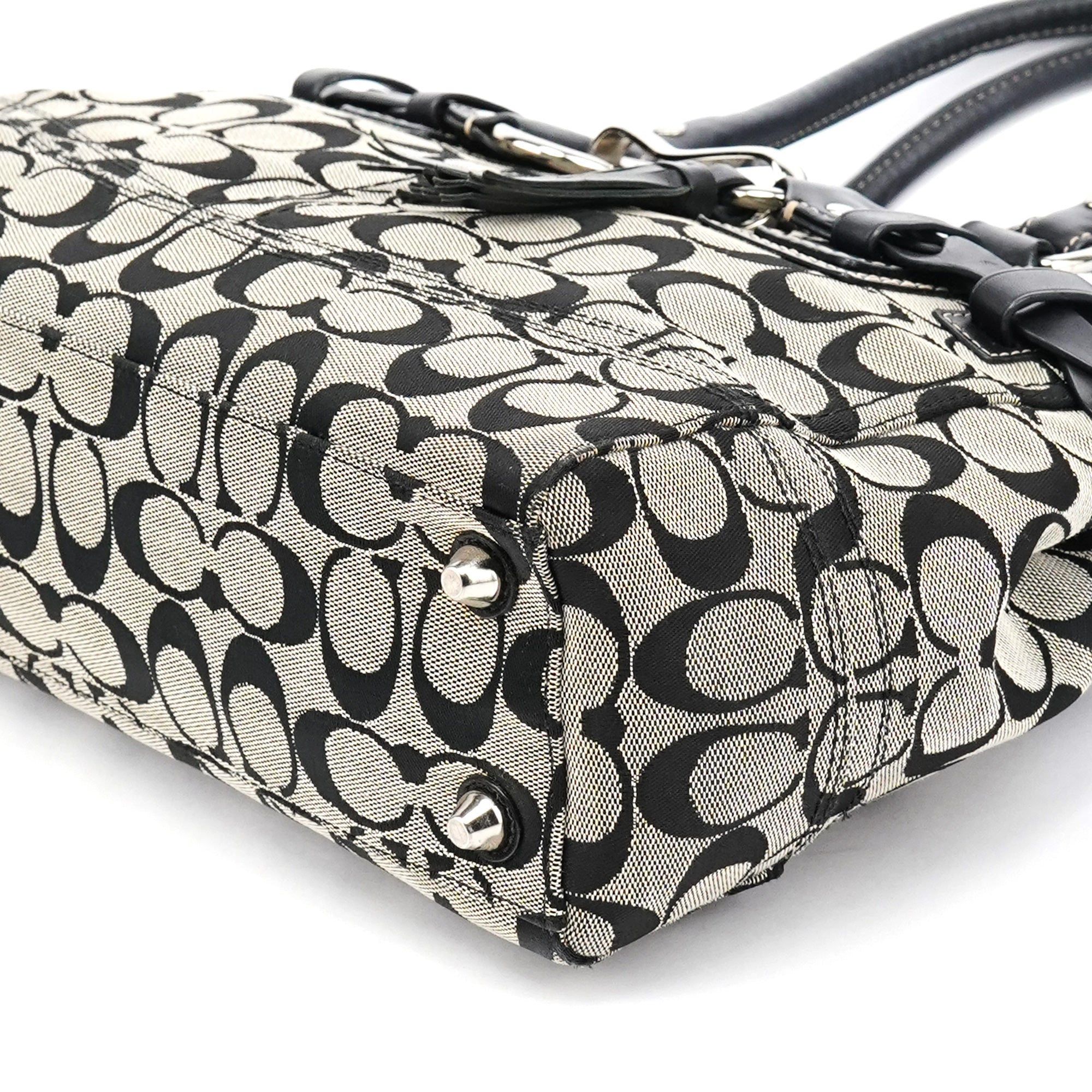 F13065 Grey Black Signature Hamptons Tote Bag