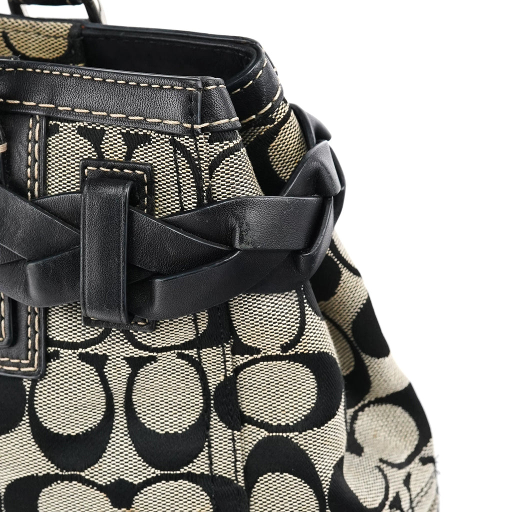 F13065 Grey Black Signature Hamptons Tote Bag